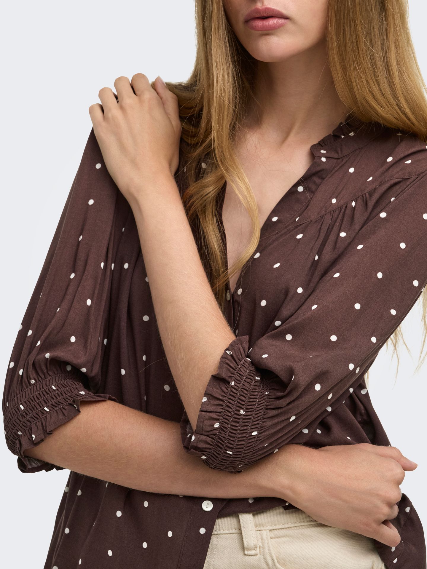 Only ONLRAYA 3/4 SHIRT WVN NOOS Deep Mahogany/Dots 2900168728021