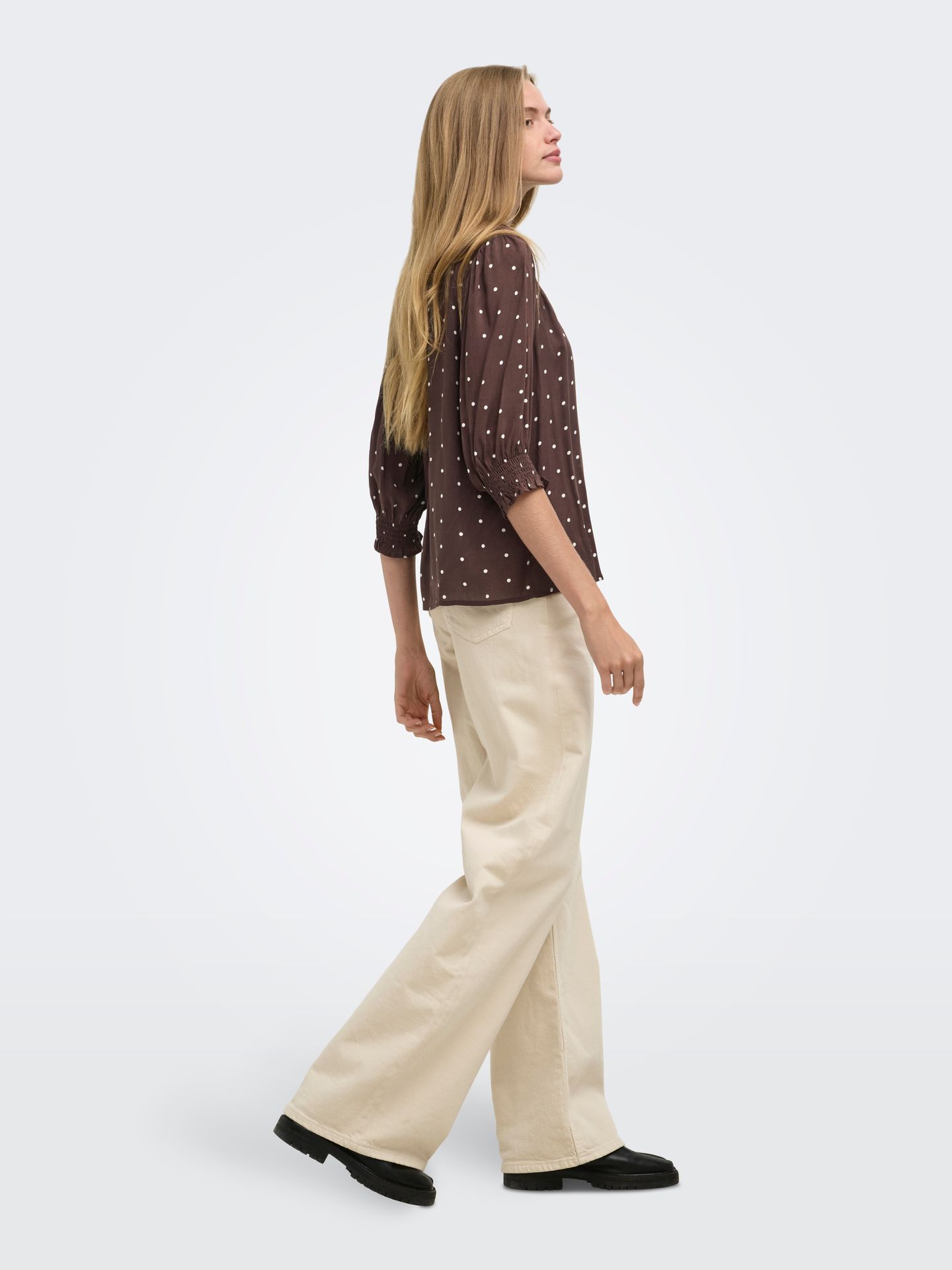 Only ONLRAYA 3/4 SHIRT WVN NOOS Deep Mahogany/Dots 2900168728021