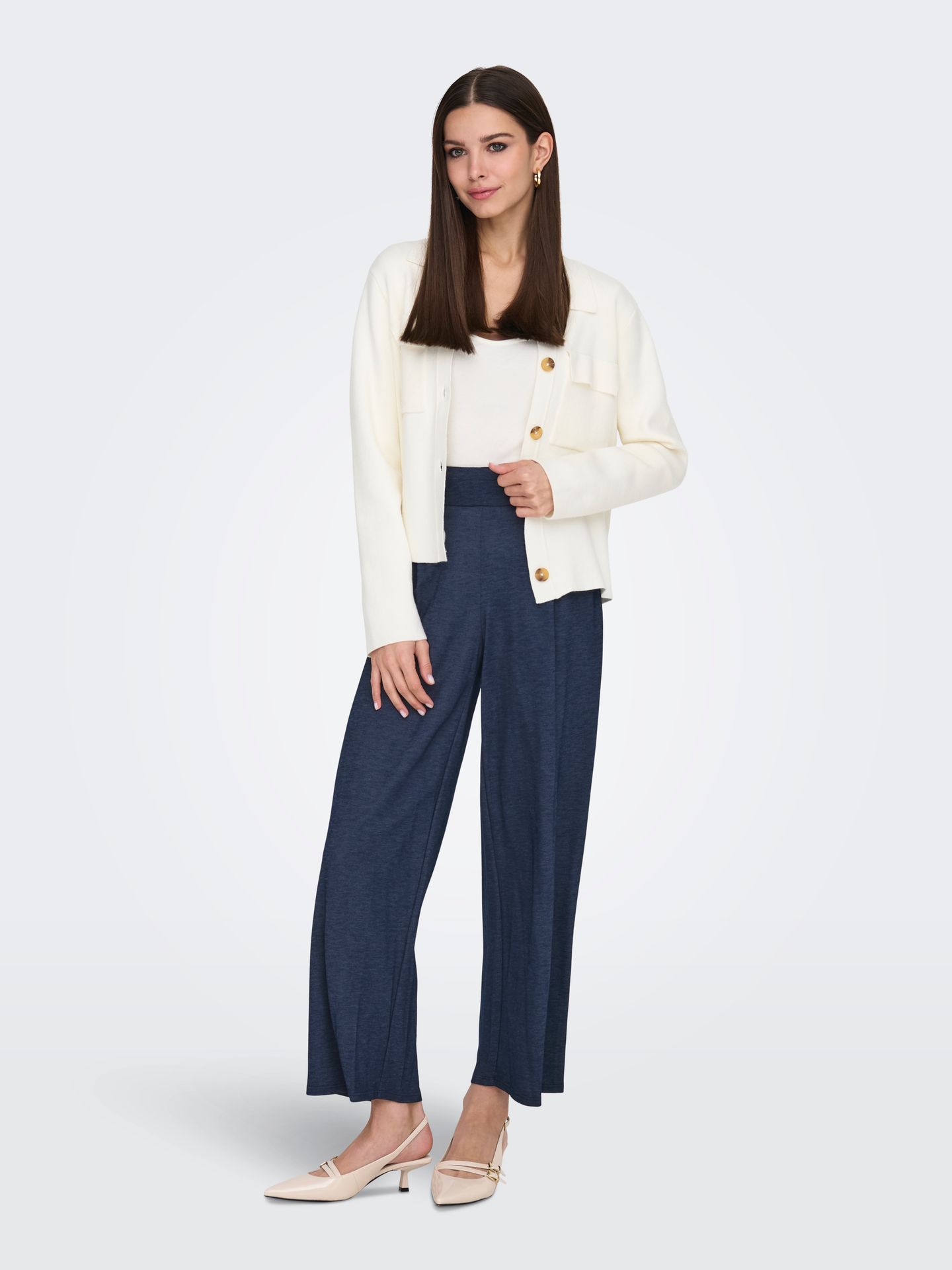 Only JDYBIRDIE GEGGO LONG PANT JRS NOOS Black Iris/MELANGE 2900163772036