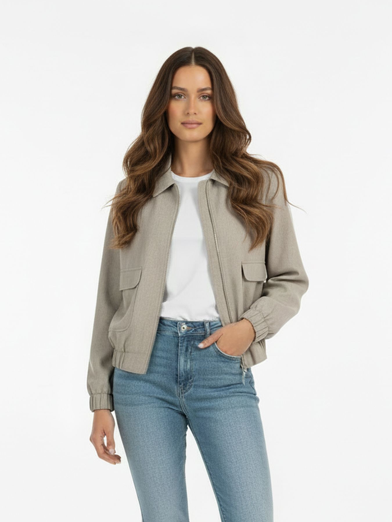 Elvira Bomber Zenzi Creme Melange 2900163799132