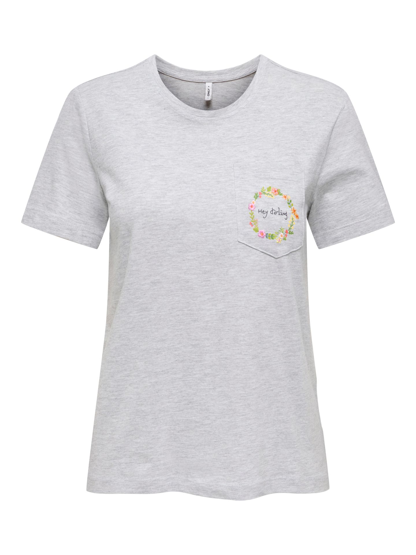 Only ONLPOLLY REG S/S POCKET TOP BOX JRS Light Grey Melange/Darling 00117031-EKA26011400003299