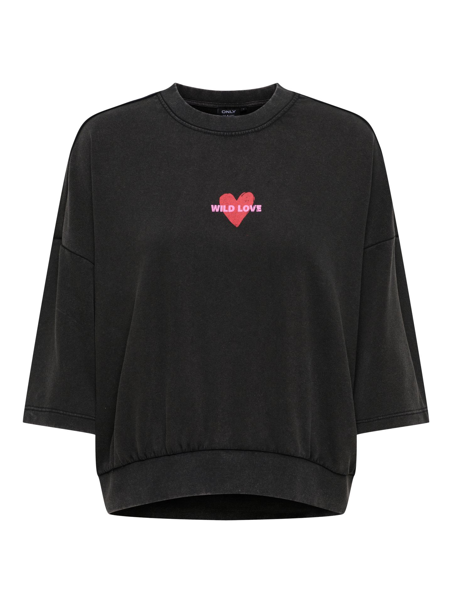 Only ONLLUCILLA 2/4 BOXY O-NECK UB RS SW Black/LEO AOP 00117032-EKA26011400000044