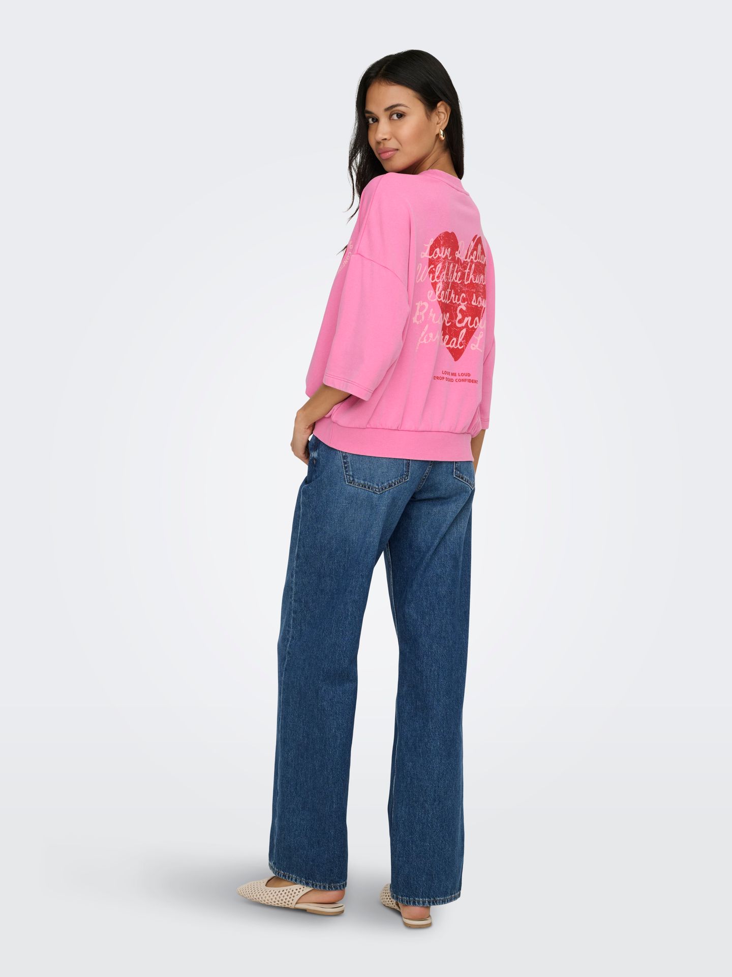 Only ONLLUCILLA 2/4 BOXY O-NECK UB RS SW Wild Orchid/Lucilla heart 2900163818055