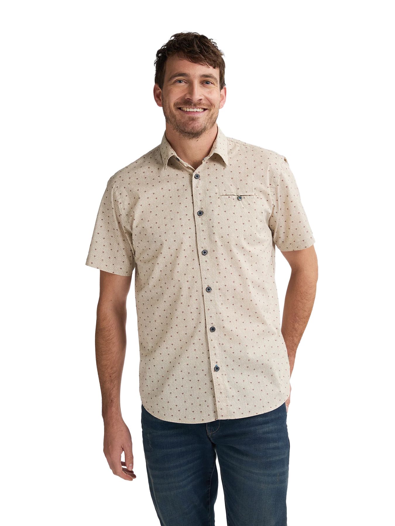 Petrol Industries Men Shirt Short Sleeve AOP 7130 light tan 00117038-EKA26002700000141