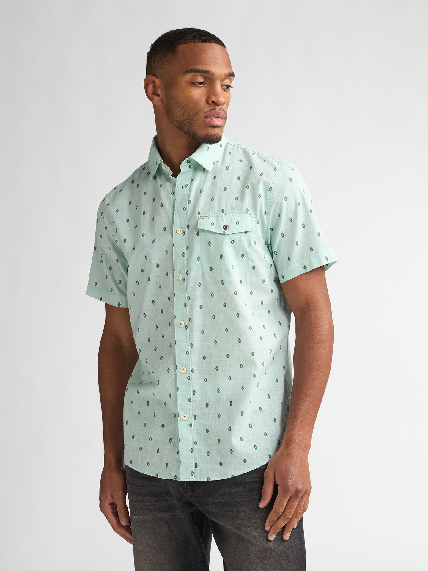 Petrol Industries Men Shirt Short Sleeve AOP 6181 cool mint 00117038-EKA26002700000180