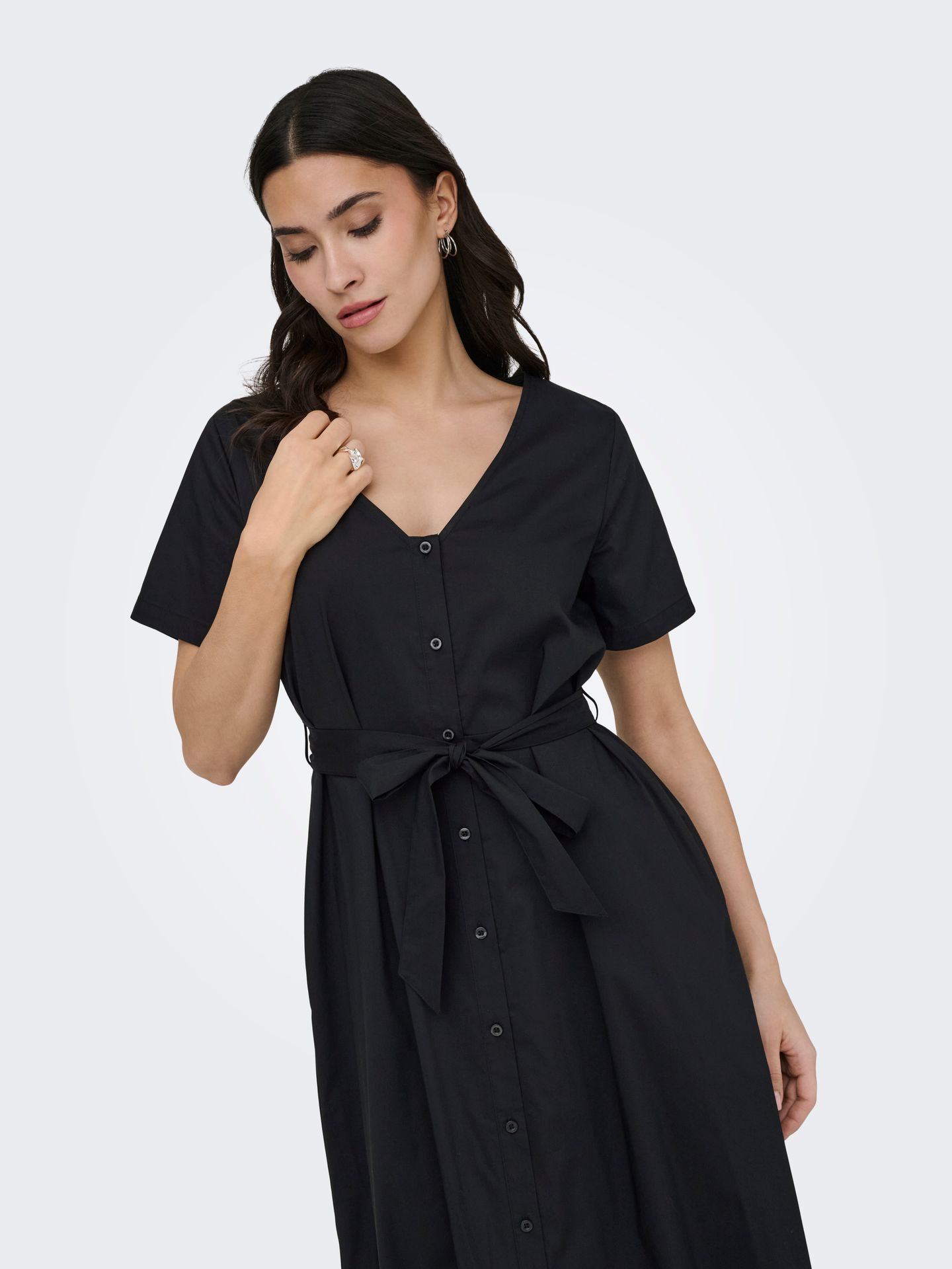 JDY JDYMIO S/S MAXI SHIRT DRESS WVN DIA Black 2900163884067