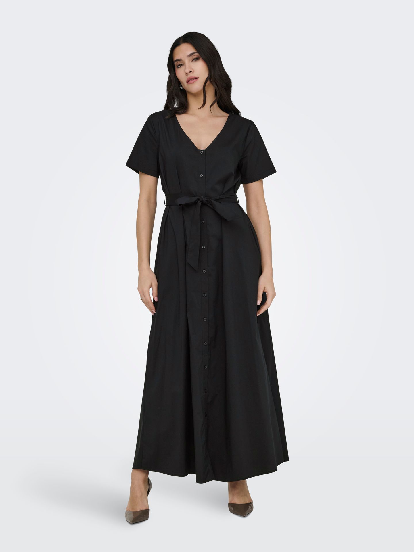 JDY JDYMIO S/S MAXI SHIRT DRESS WVN DIA Black 00117055-EKA26011400000004