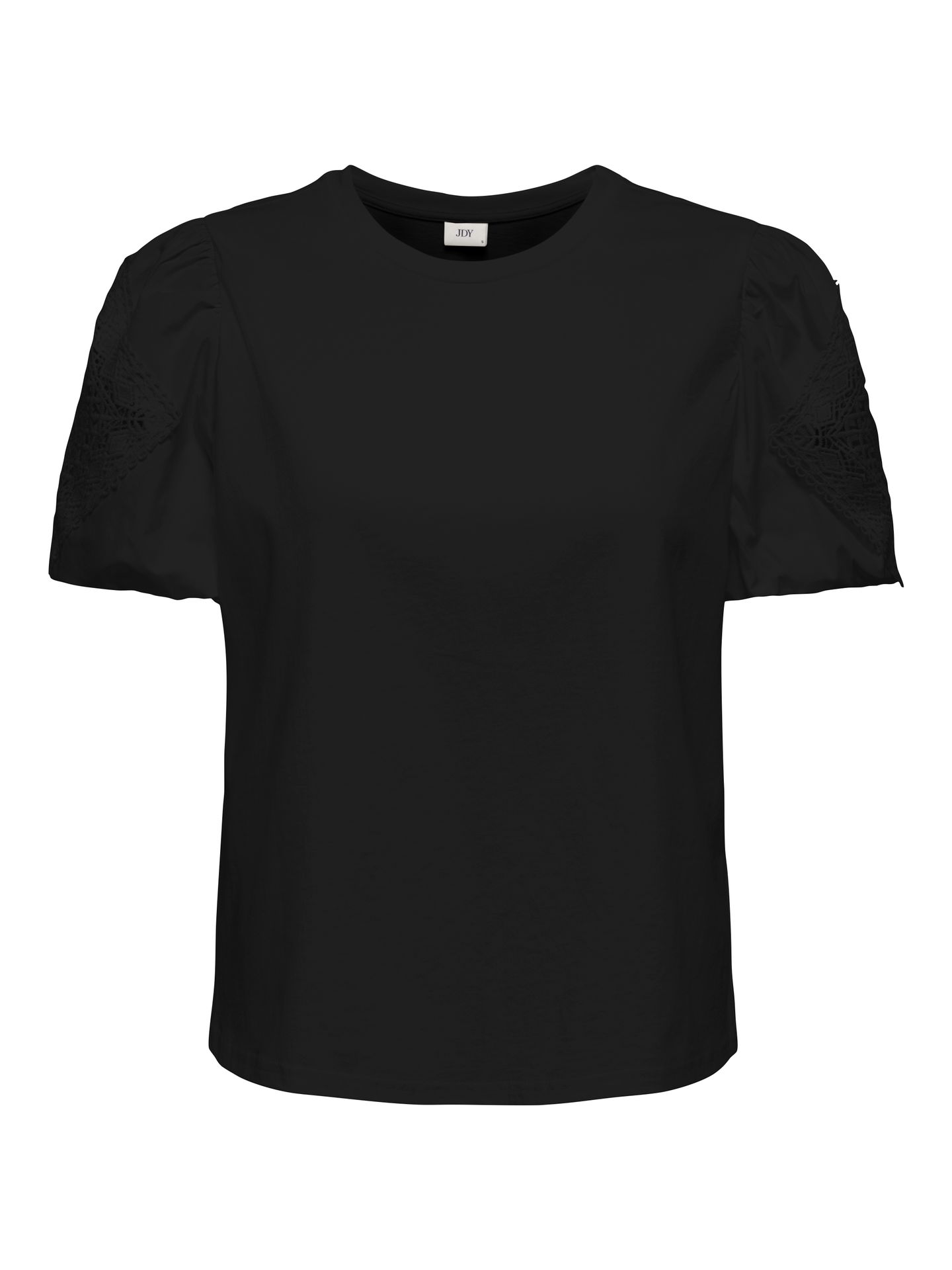 JDY JDYUMA LIFE S/S LACE DETAIL TOP JRS Black 00117059-EKA26011400000004