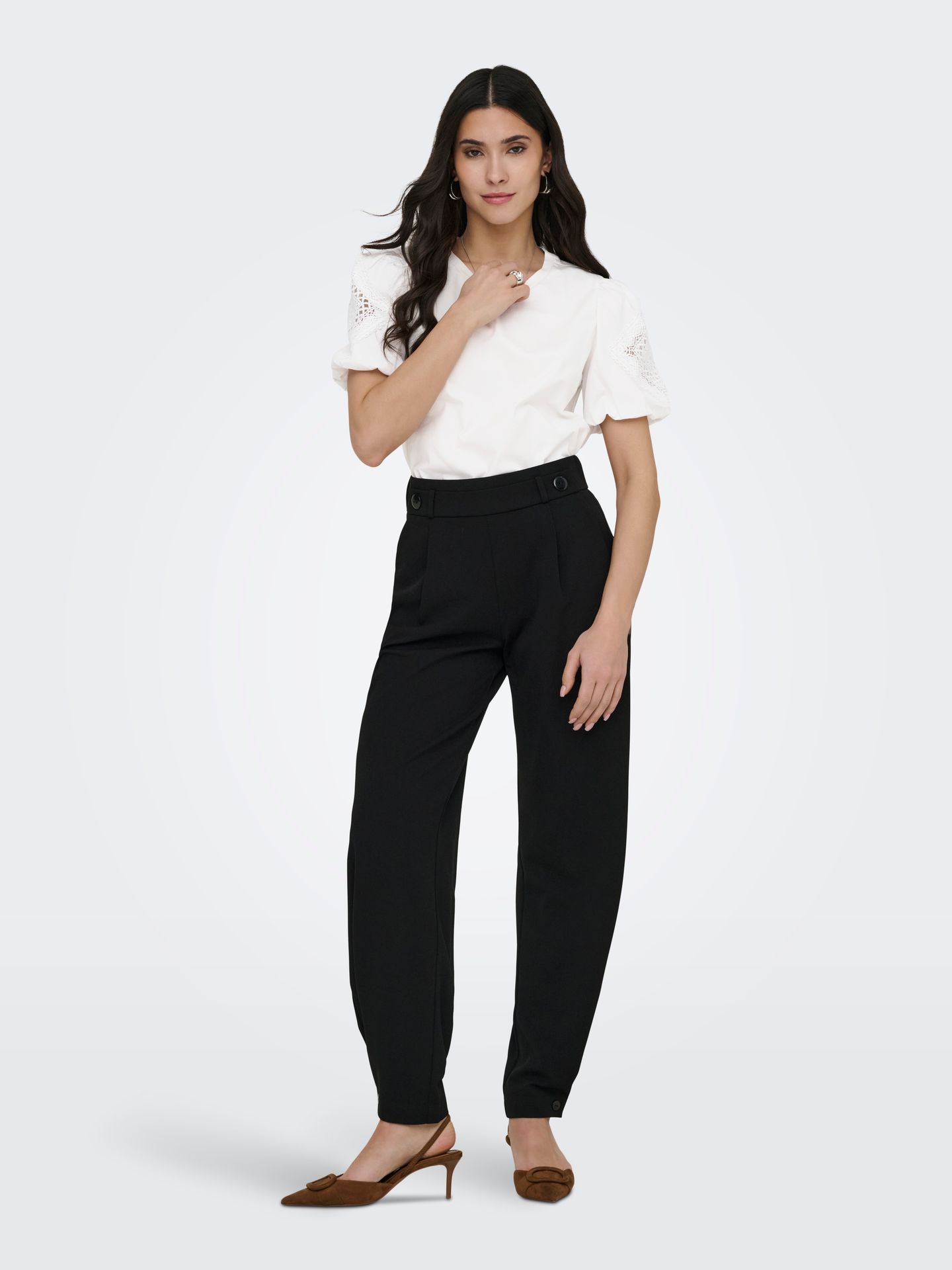 JDY JDYUMA LIFE S/S LACE DETAIL TOP JRS Cloud Dancer 2900163901030