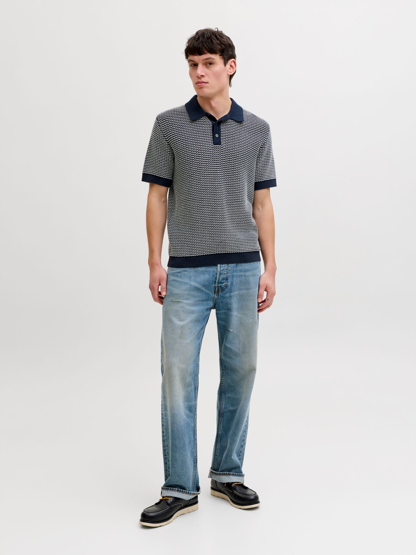 Jack & Jones JPRBLUKINGSLEY KNIT POLO SS LN Sky Captain/Twist 2900163904017