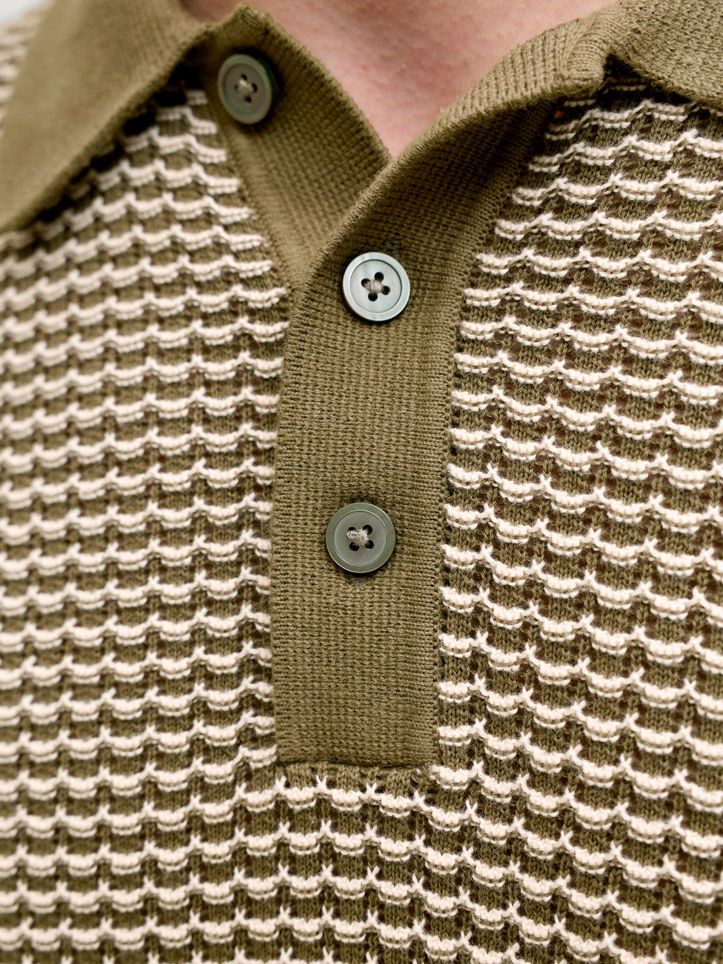 Jack & Jones JPRBLUKINGSLEY KNIT POLO SS LN Martini Olive/Twist 2900163905021