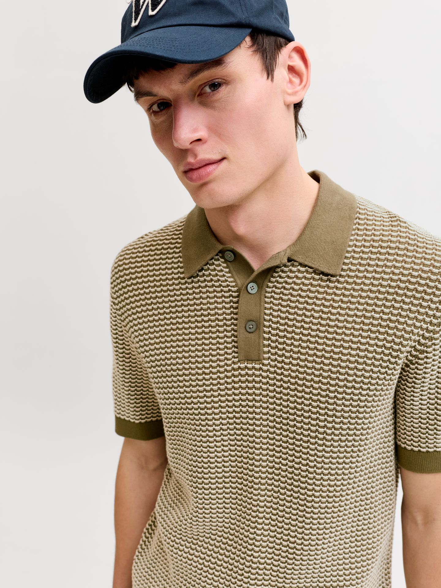 Jack & Jones JPRBLUKINGSLEY KNIT POLO SS LN Martini Olive/Twist 2900163905021