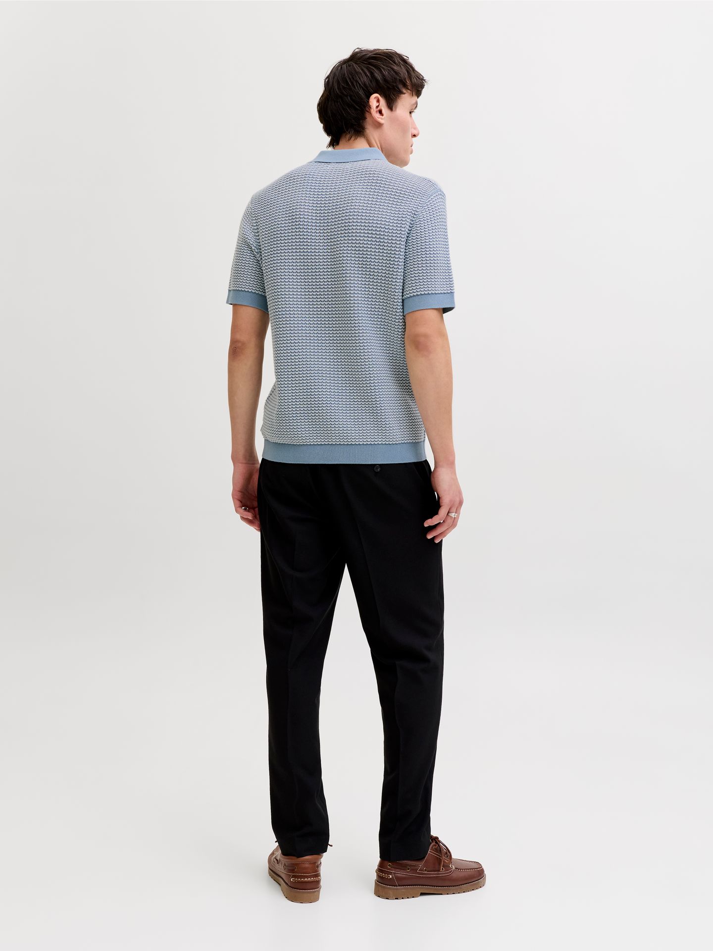Jack & Jones JPRBLUKINGSLEY KNIT POLO SS LN Ashley Blue/Twist 2900164077055