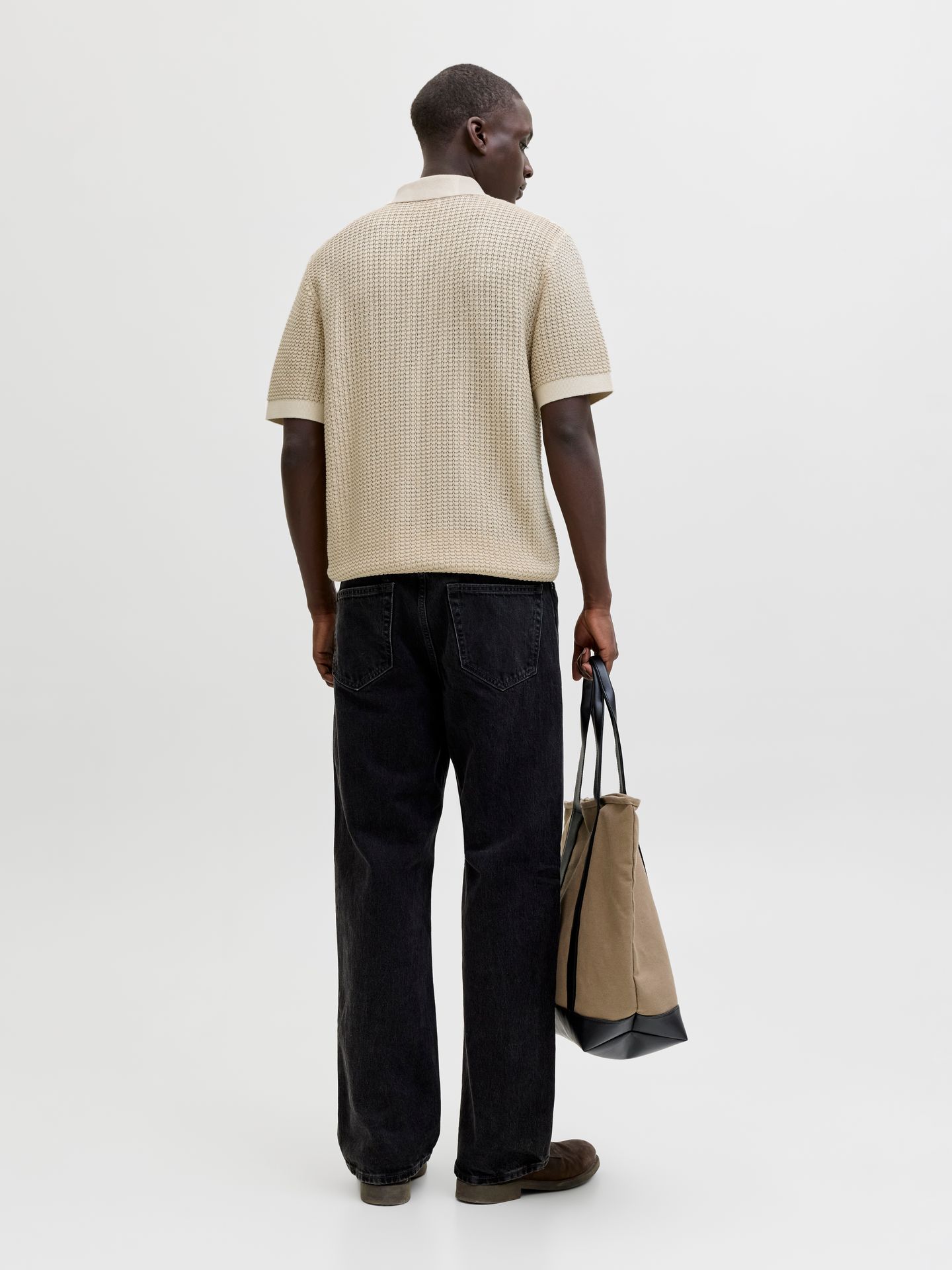 Jack & Jones JPRBLUKINGSLEY KNIT POLO SS LN Whitecap Gray/Twist 2900164078038