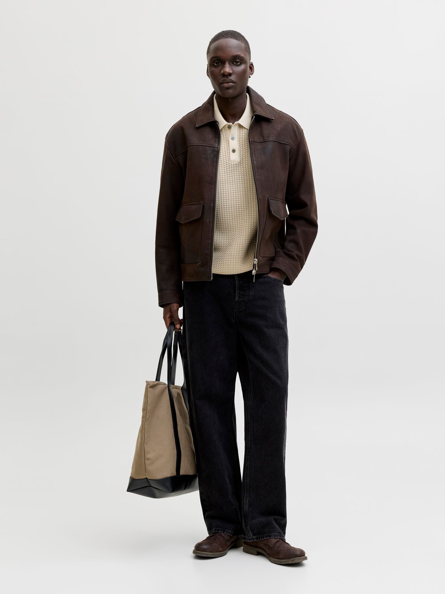 Jack & Jones JPRBLUKINGSLEY KNIT POLO SS LN Whitecap Gray/Twist 2900164078038