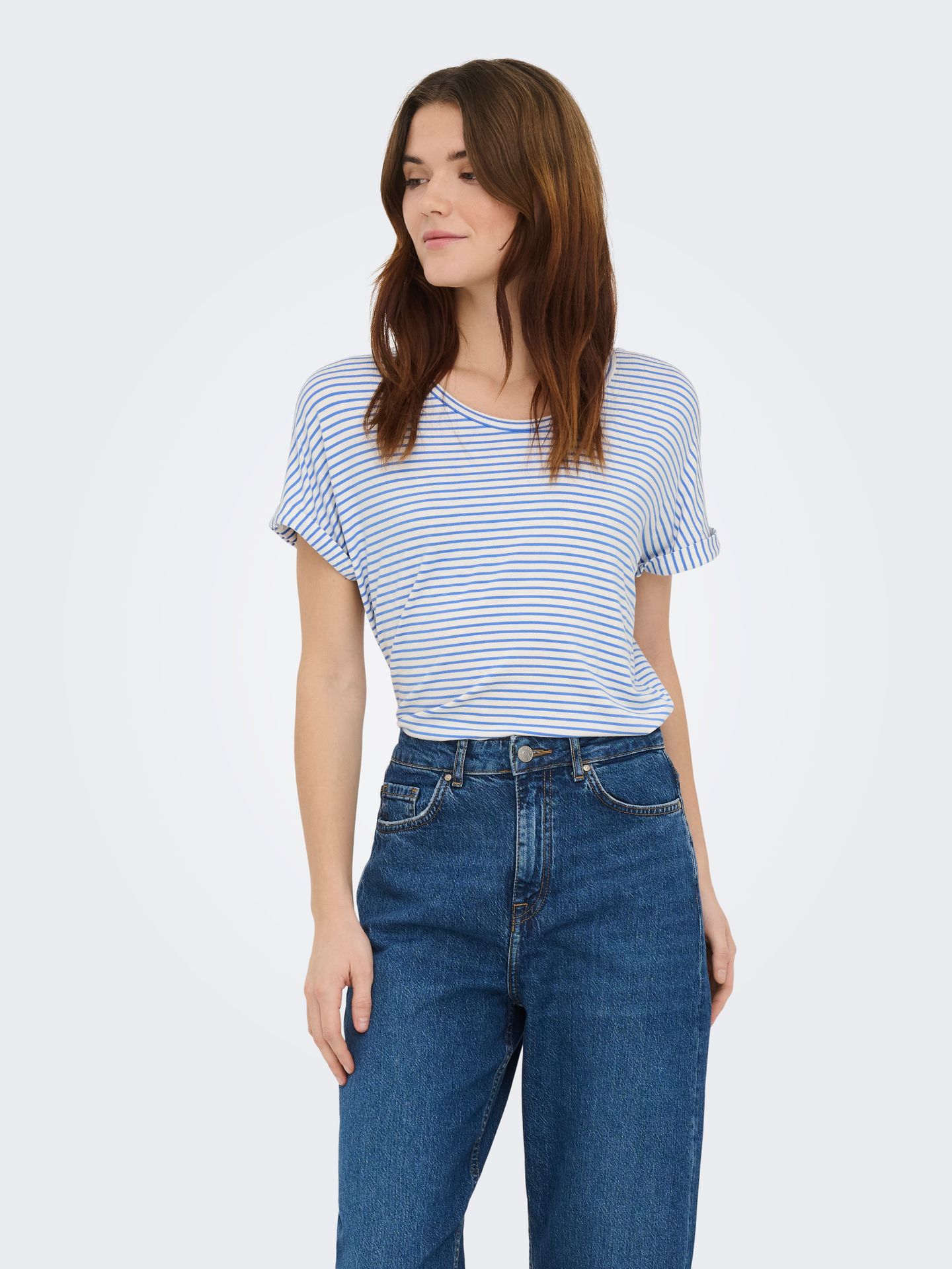 JDY JDYSISSY S/S O-NECK TOP JRS NOOS Cloud Dancer/ZEBRA 00117061-EKA26011400002597