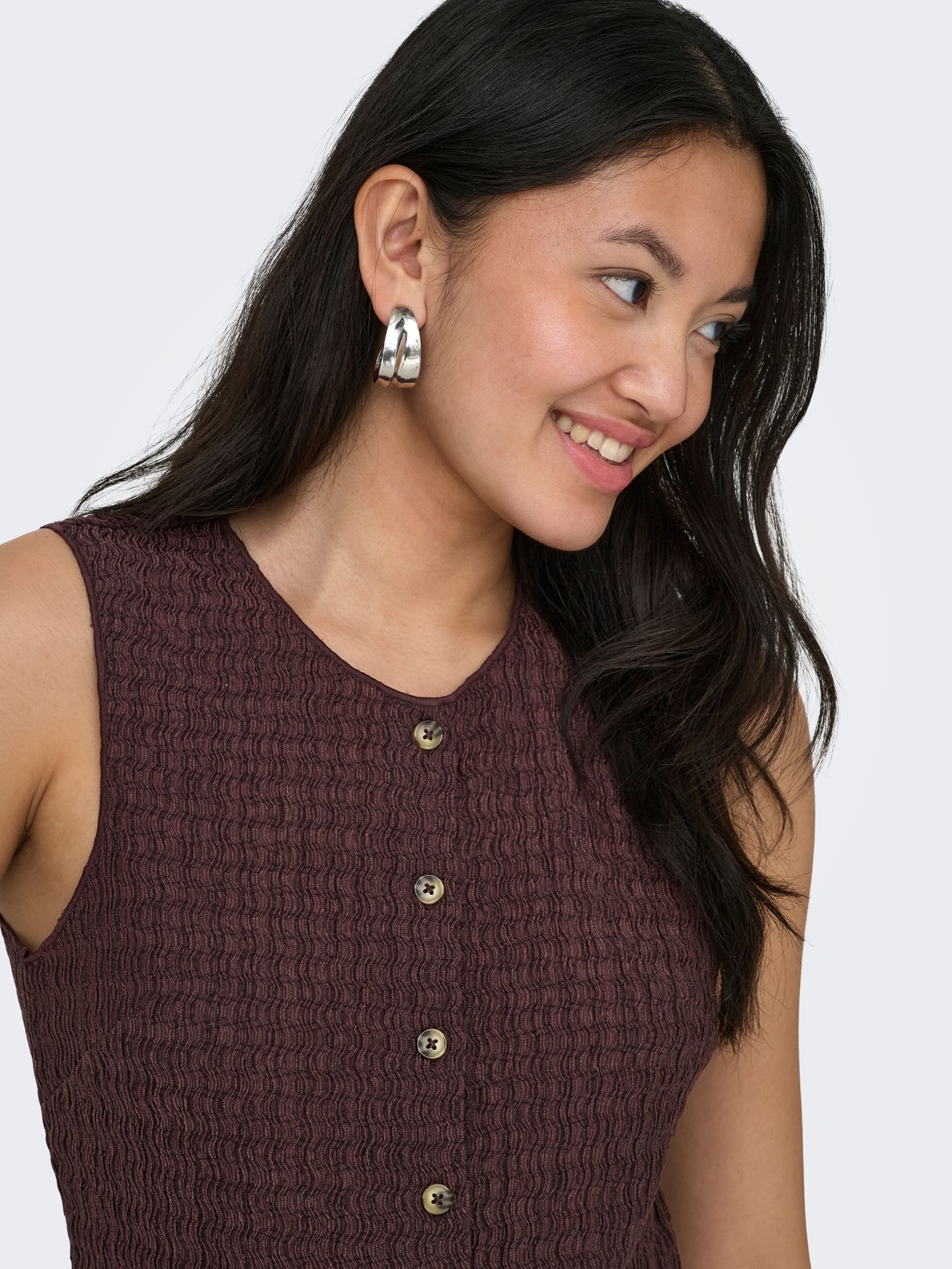 Only ONLILSE S/L STRUCTURE VEST JRS NOOS Deep Mahogany 2900165227015