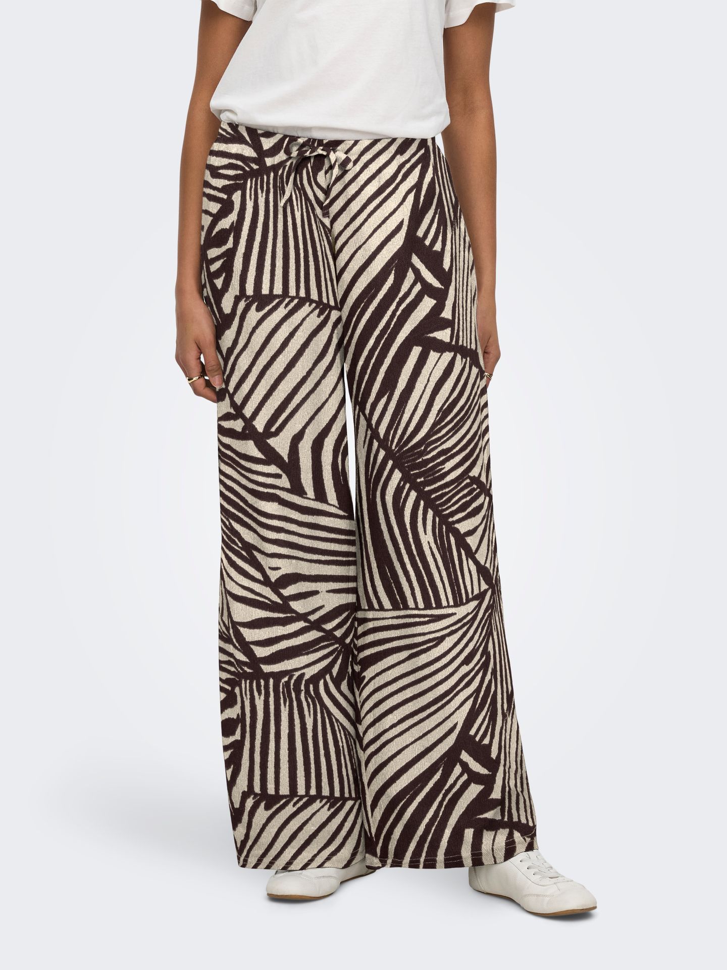 JDY JDYDEBBIE NEW LOOSE PANT JRS DIA Sandshell/CHOCOLATE TORTE TROPE 00117064-EKA26011400003317