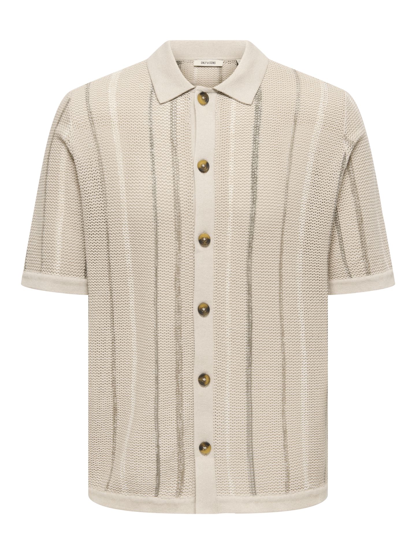 Only & Sons ONSTOBBY LIFE RLX  SS SHIRT KNIT NO Silver Lining/DESERT T.+BUNGEE C.+C 00117065-EKA26011400003323