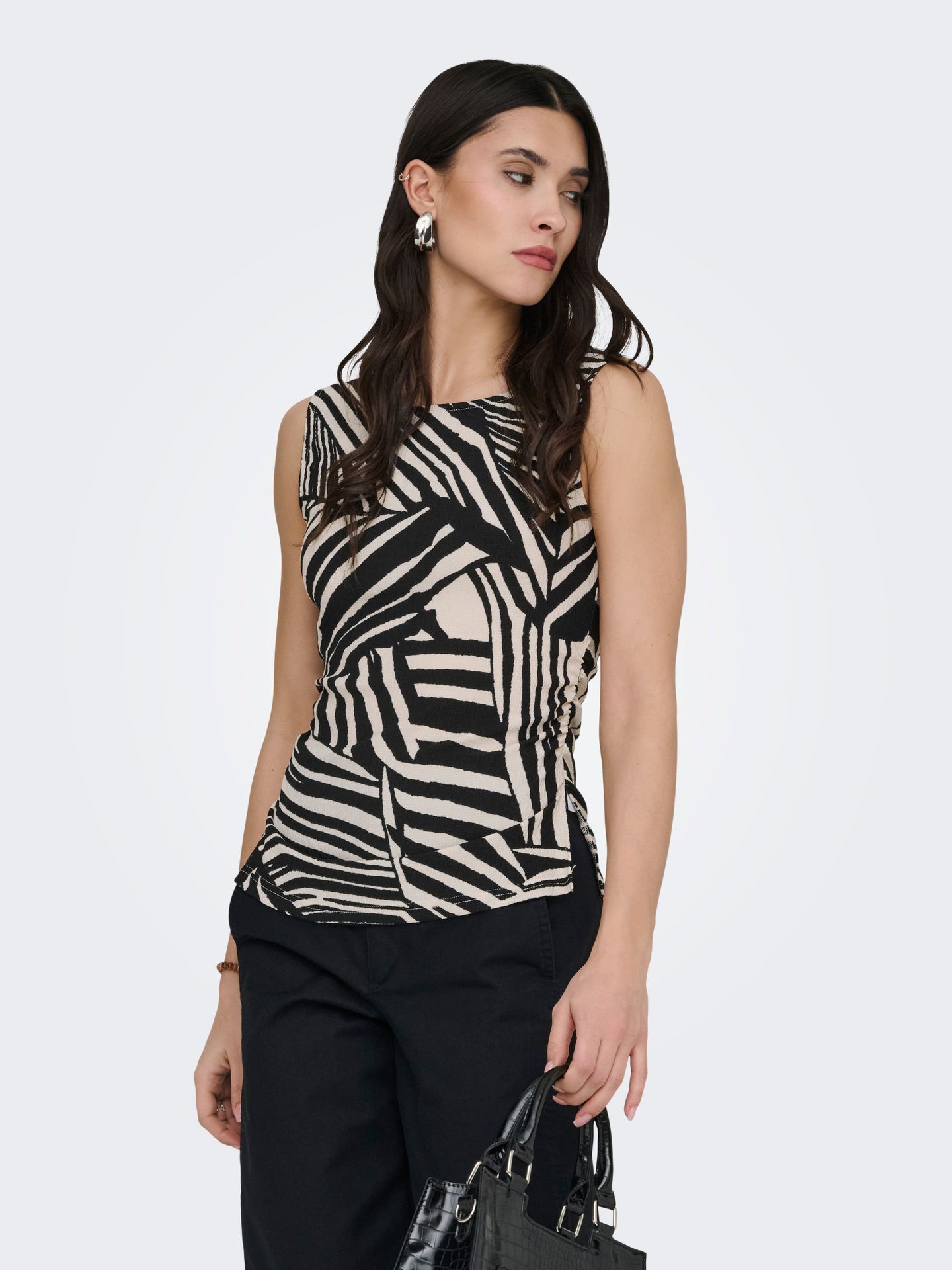 JDY JDYDEBBIE S/L TOP JRS DIA Sandshell/BLACK TIE DYE STRIPES 2900163919035