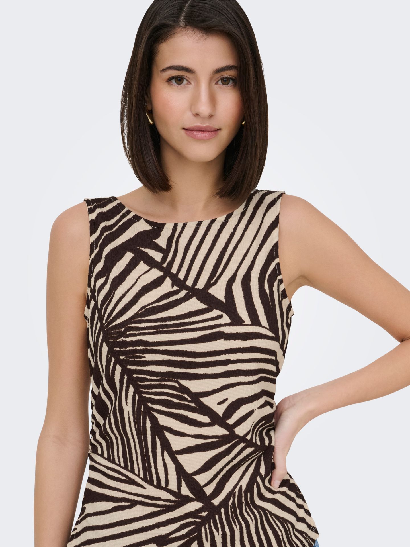 JDY JDYDEBBIE S/L TOP JRS DIA Sandshell/CHOCOLATE TORTE TROPE 2900163920055