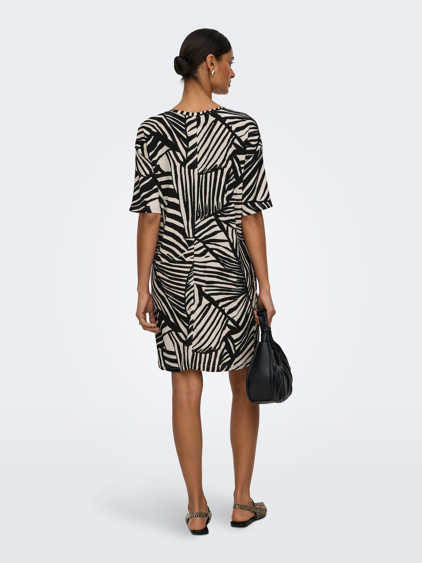 JDY JDYDEBBIE S/S OVERSIZE DRESS JRS DI Sandshell/BLACK TIE DYE STRIPES 2900163922011