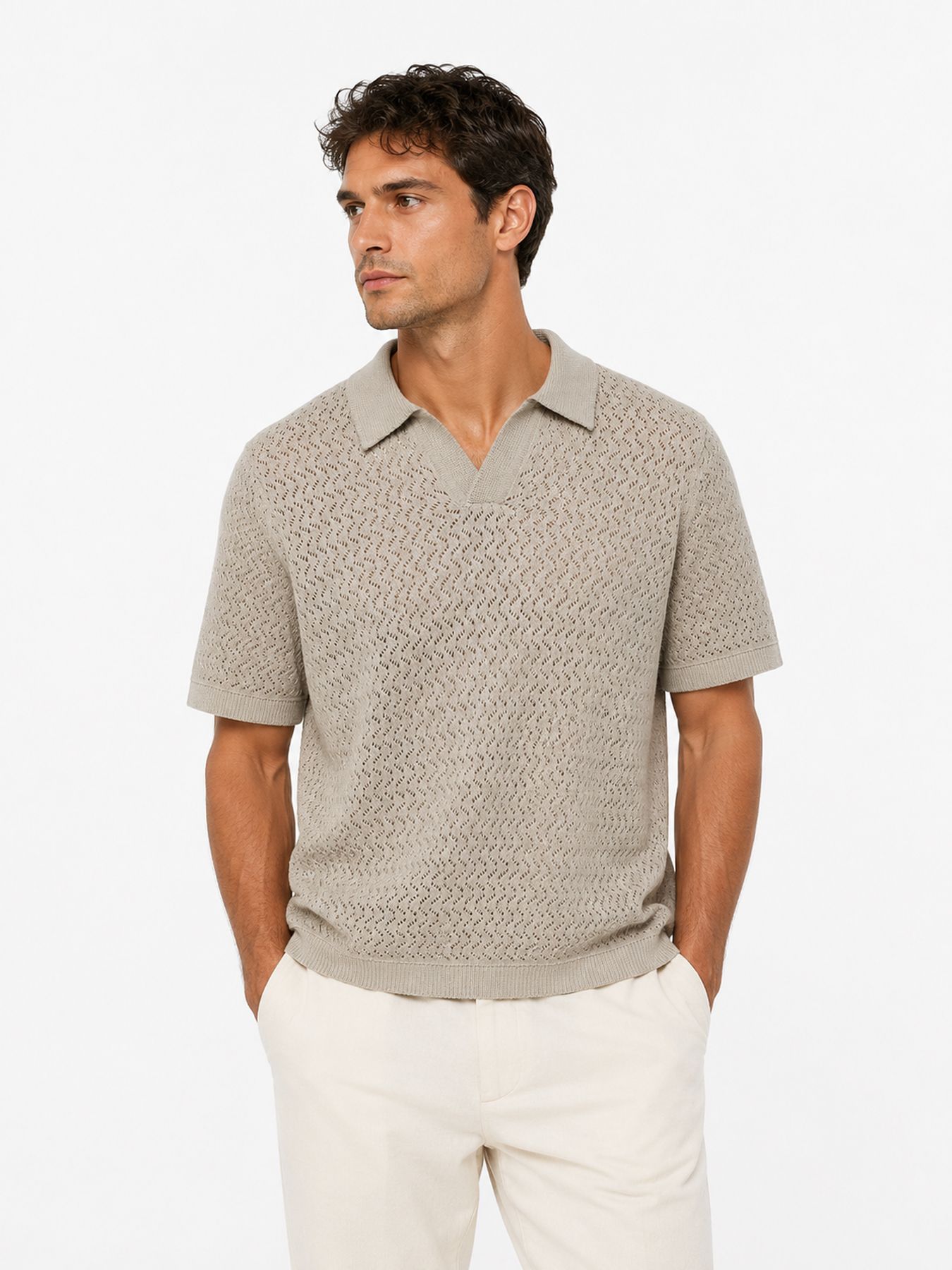 Only & Sons ONSNYLE 5 SS SPLIT POLO KNIT CS String 00117068-EKA26011400002695