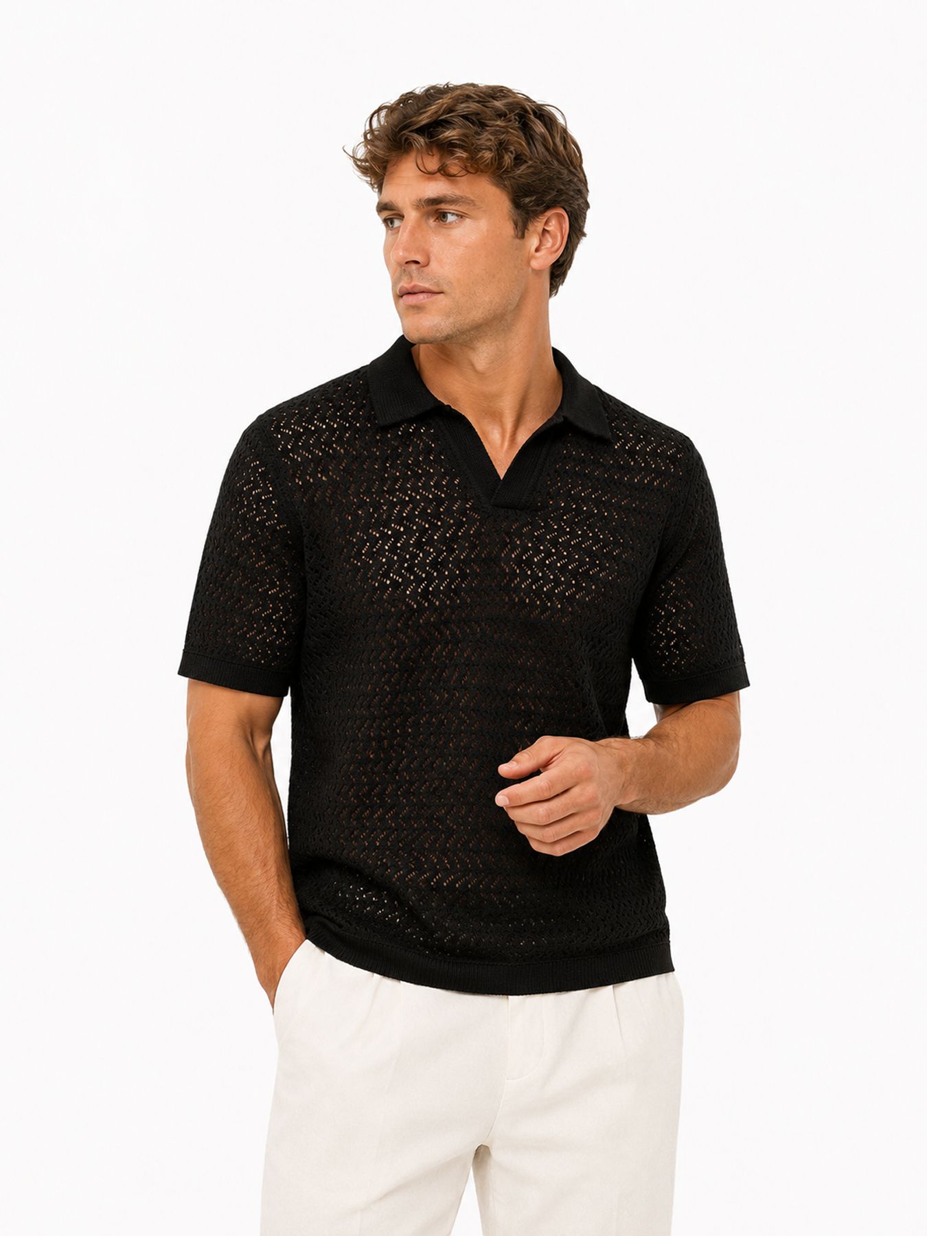 Only & Sons ONSNYLE 5 SS SPLIT POLO KNIT CS Coffee Bean 00117068-EKA26011400003322