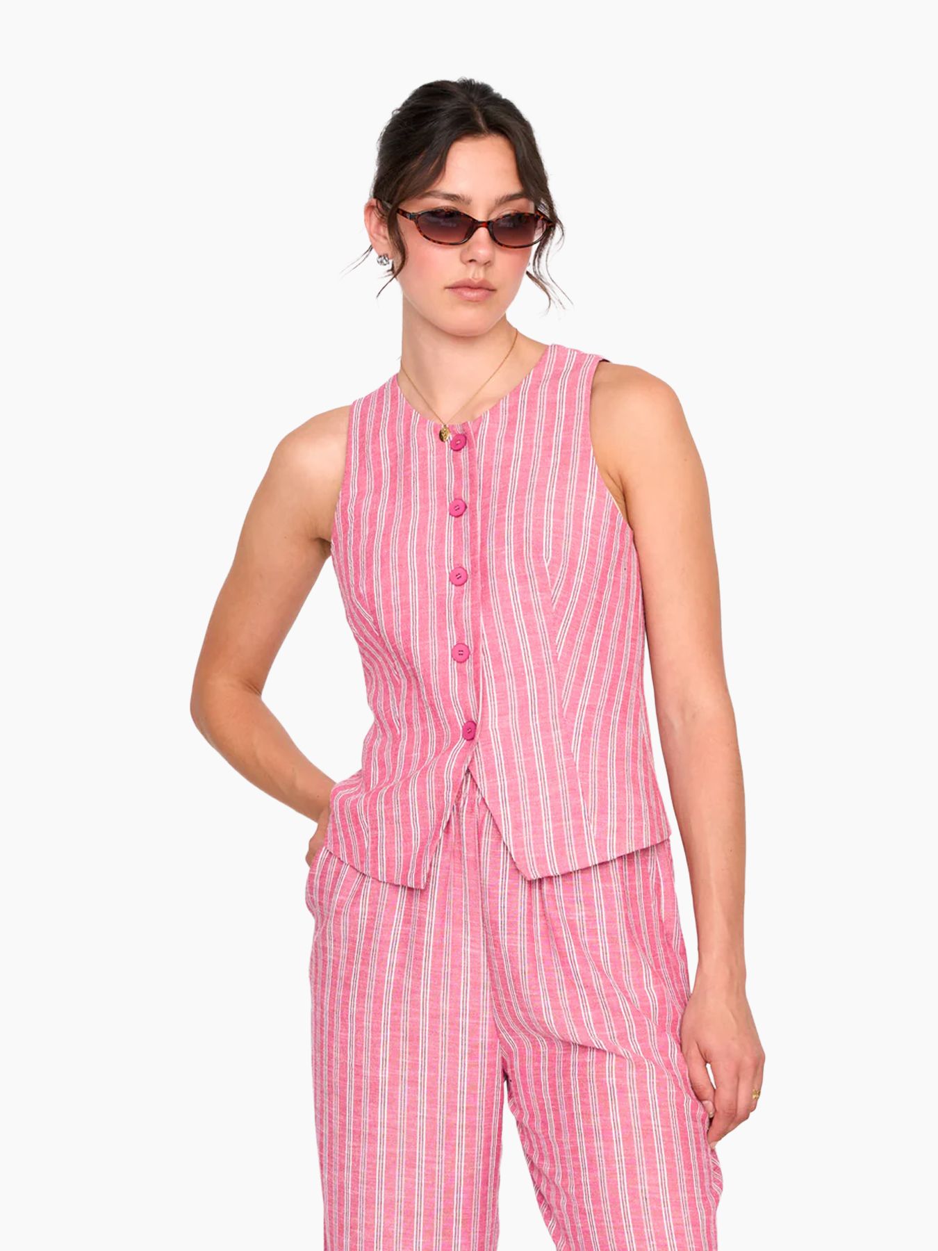 24 Colours 12480 Gilet Pink 00117105-VXD