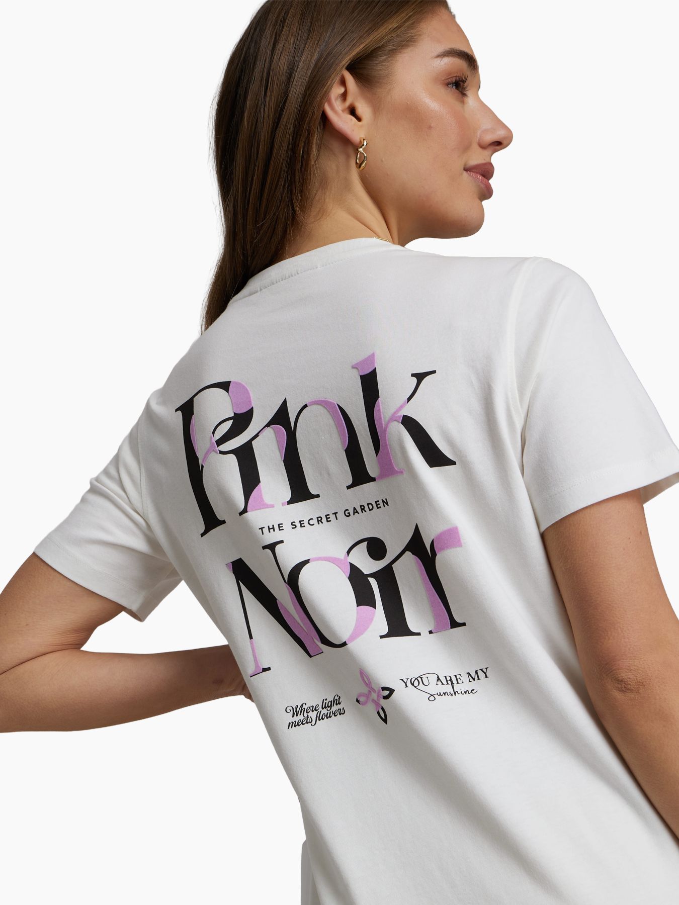 Pink Noir Nina T-shirt Cloud Dancer 2900163981063