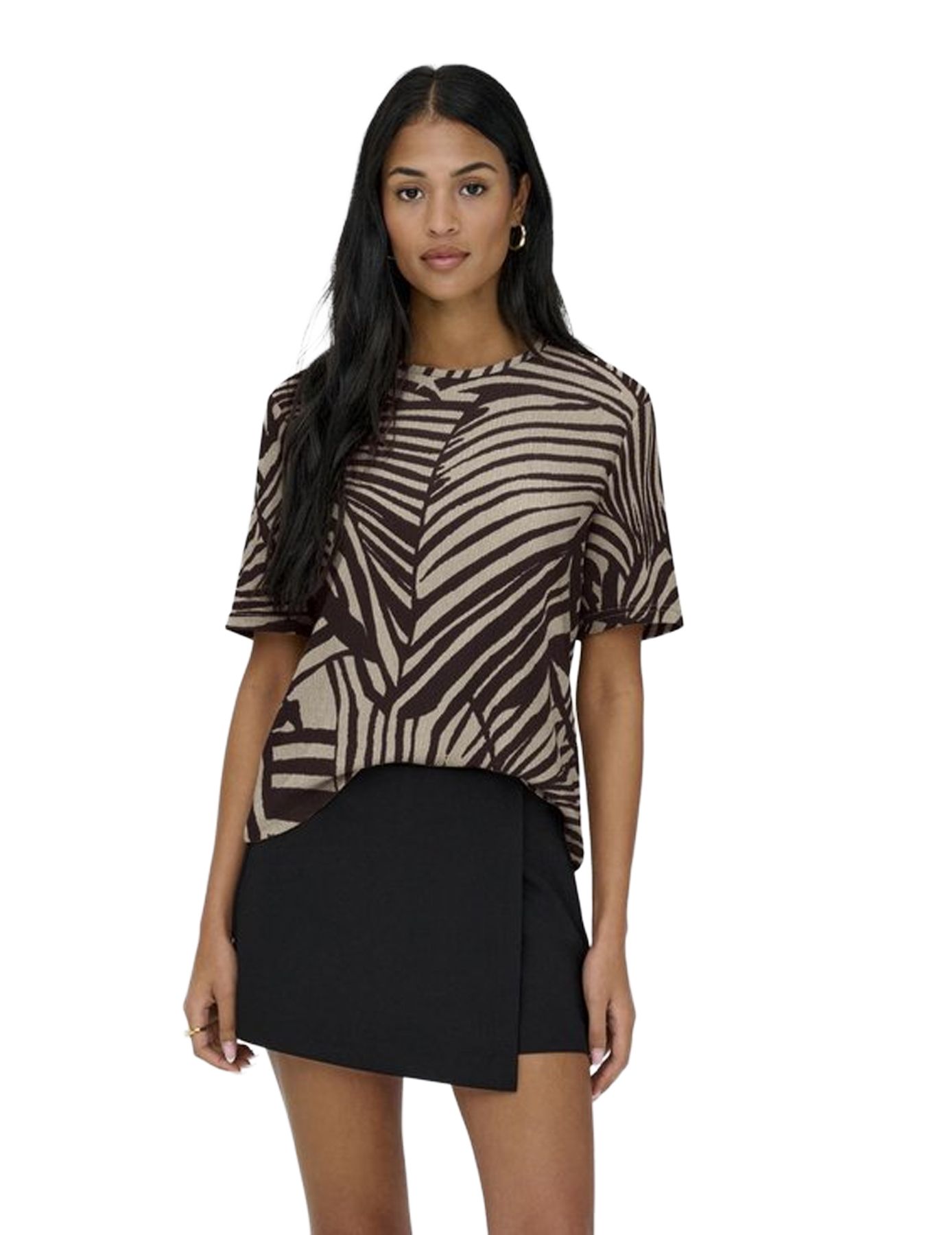 Only JDYDEBBIE S/S TOP JRS Sandshell/CHOCOLATE TORTE TROPE 00117113-EKA26011400003326