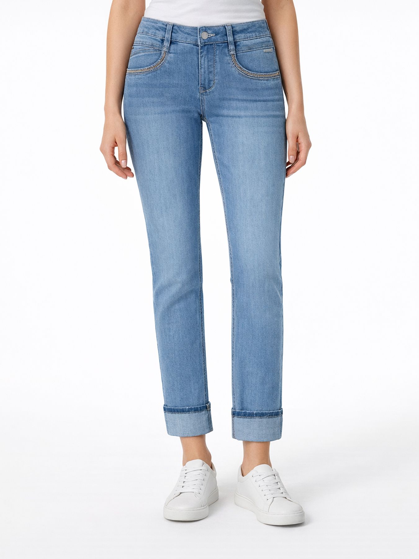 Red Button Kate Denim Embroid. Pockets stoneused220 00117115-EKA26007300000015