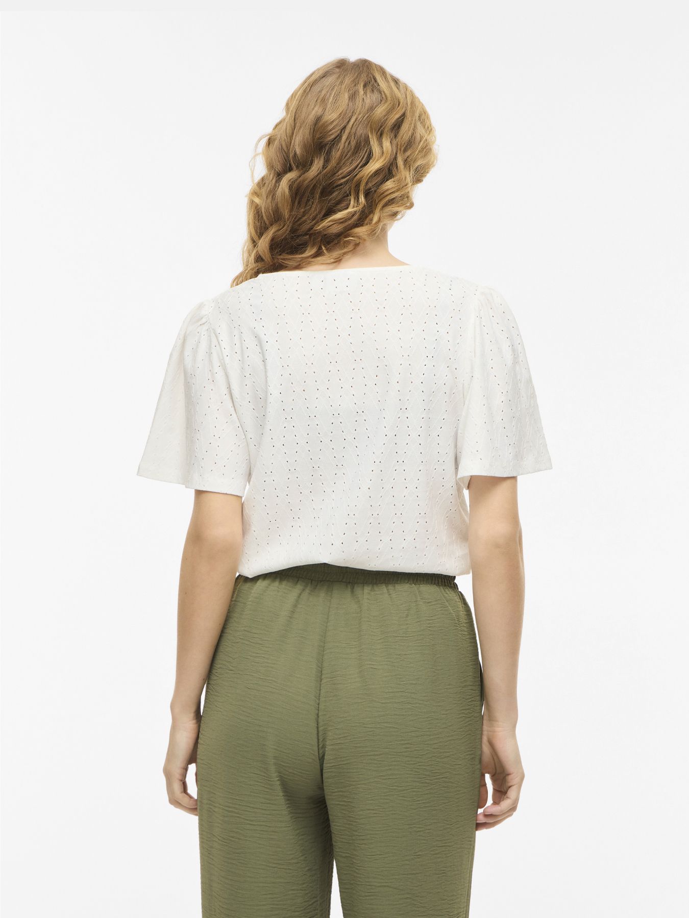 Vila VIBELLI O-NECK S/S TOP - NOOS Snow White 2900164000015