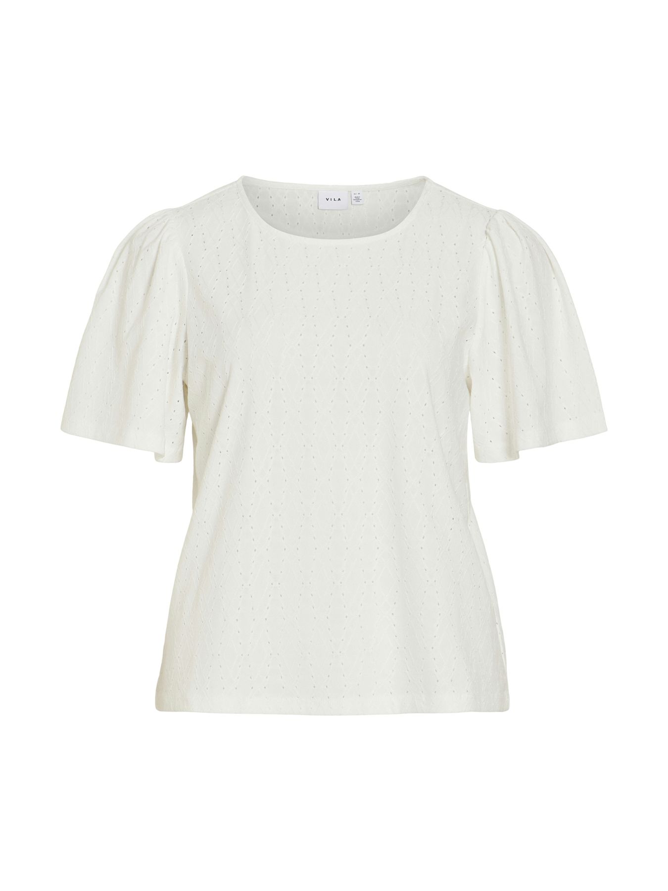 Vila VIBELLI O-NECK S/S TOP - NOOS Snow White 2900164000015