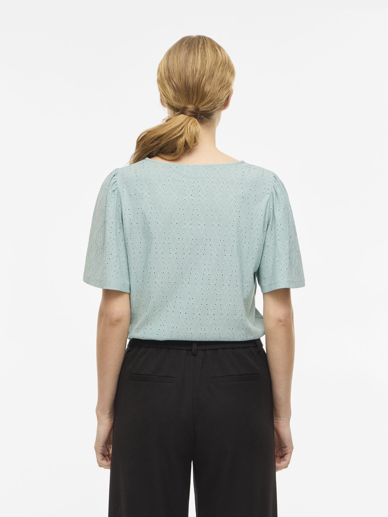 Vila VIBELLI O-NECK S/S TOP - NOOS Blue Surf 2900163990041