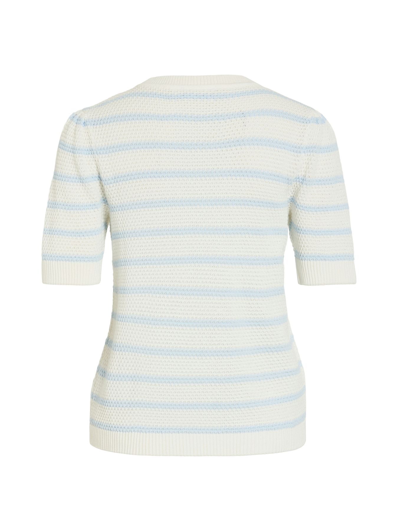 Vila VIDALO O-NECK S/S STRIPE KNIT-NOOS White Alyssum/NANTUCKET BREEZE 2900163991031