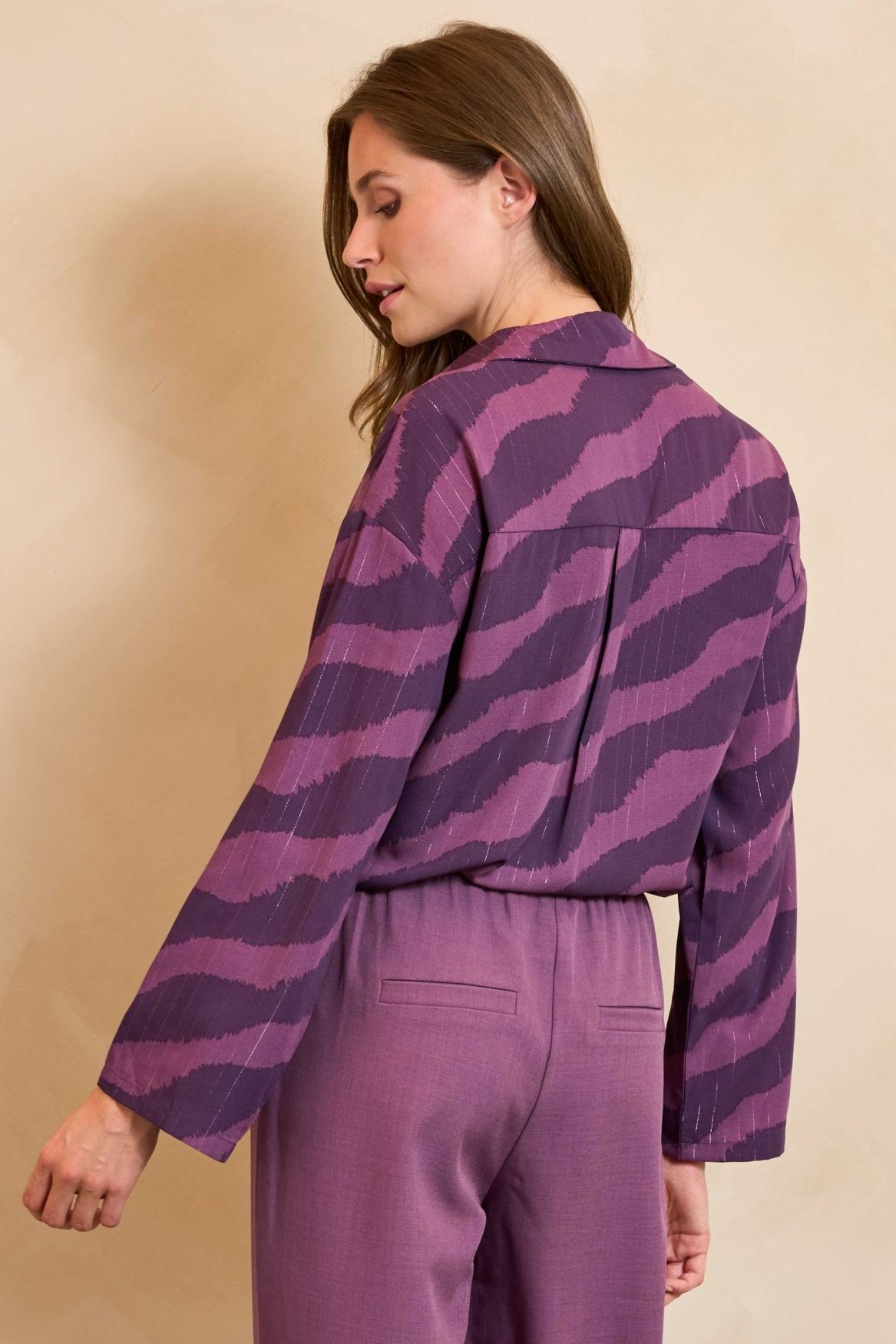 Lofty Manner Blouse Tova 746 purple faded stripe 2900164045023