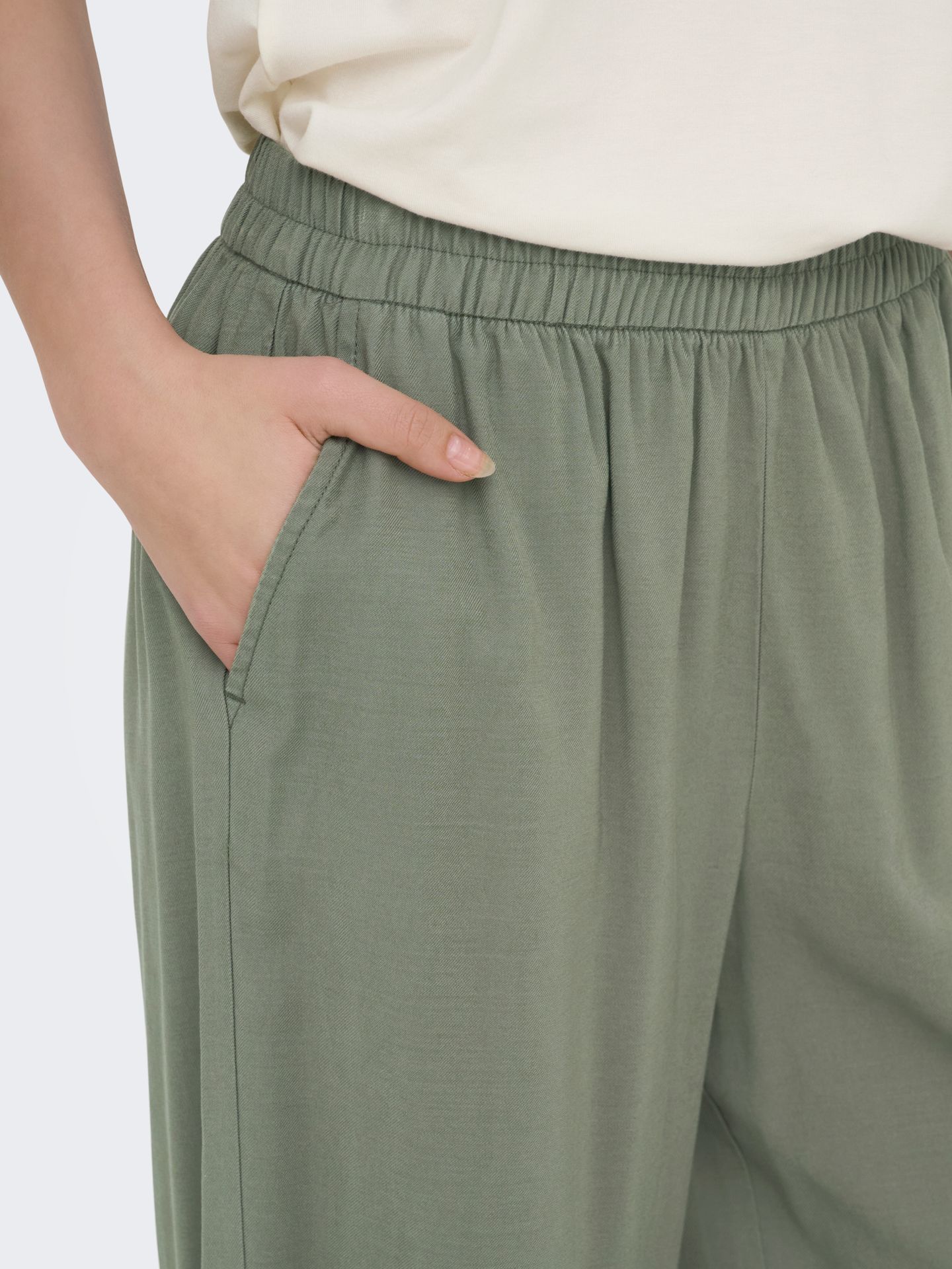 Only ONLARIS LIFE HW PULL-UP PANT WVN NO Smokey Olive 2900164065045