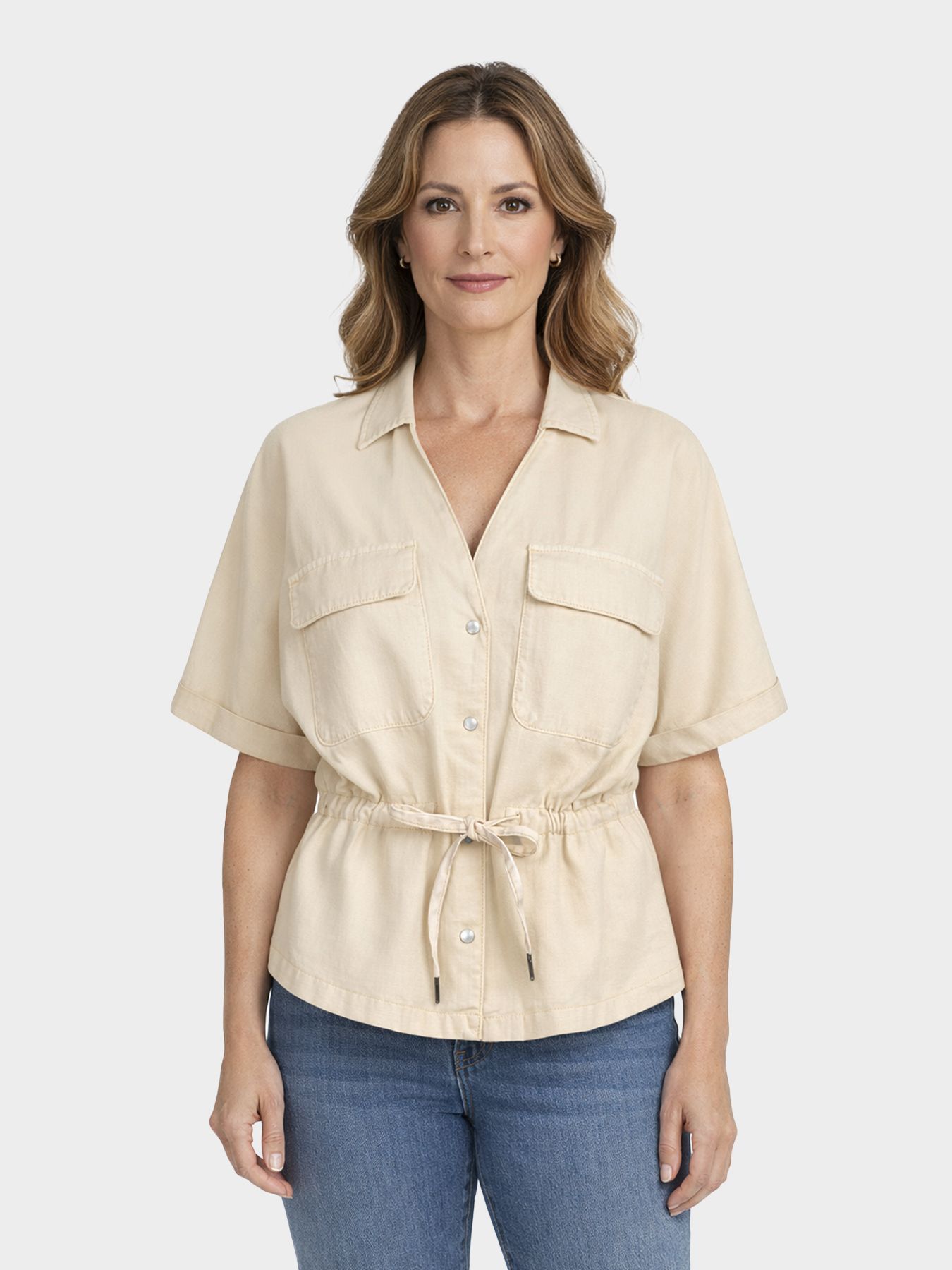 Red Button Drew Drawstring Co/Linen  oatmeal611 2900164155036