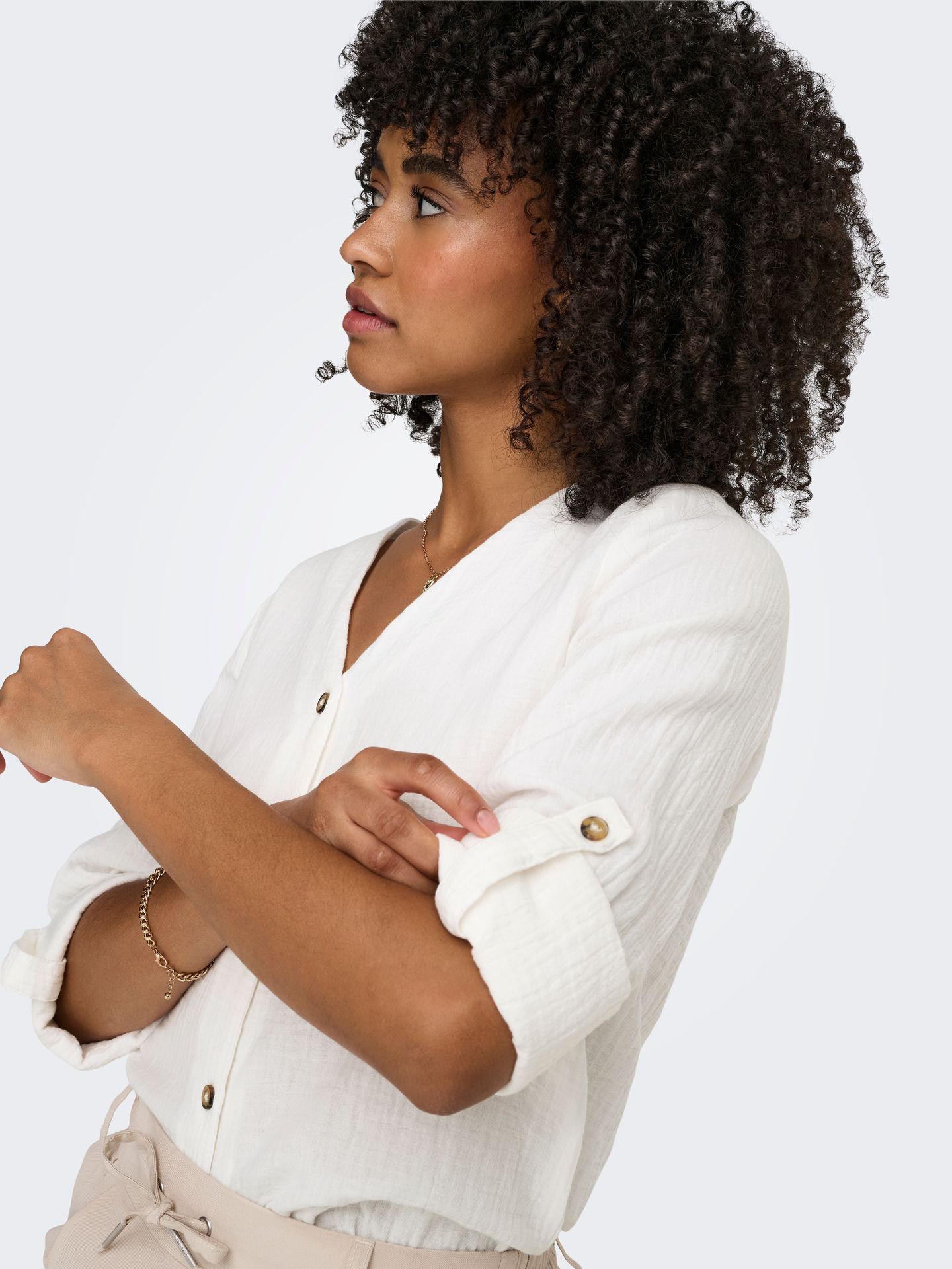 Only ONLTHYRA LIFE V-NECK L/S SHIRT NOOS Cloud Dancer 2900164179018