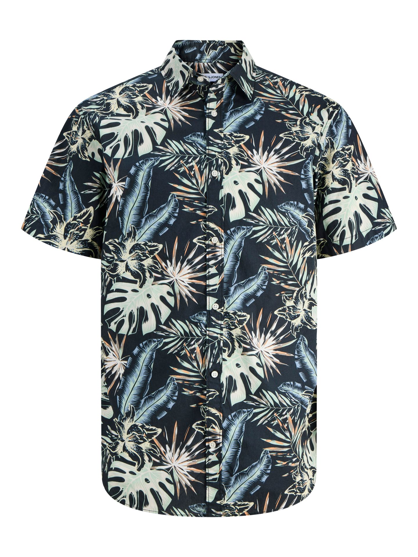 Jack & Jones JJHONOLULU AOP SHIRT SS Black 00117227-EKA26011400000232