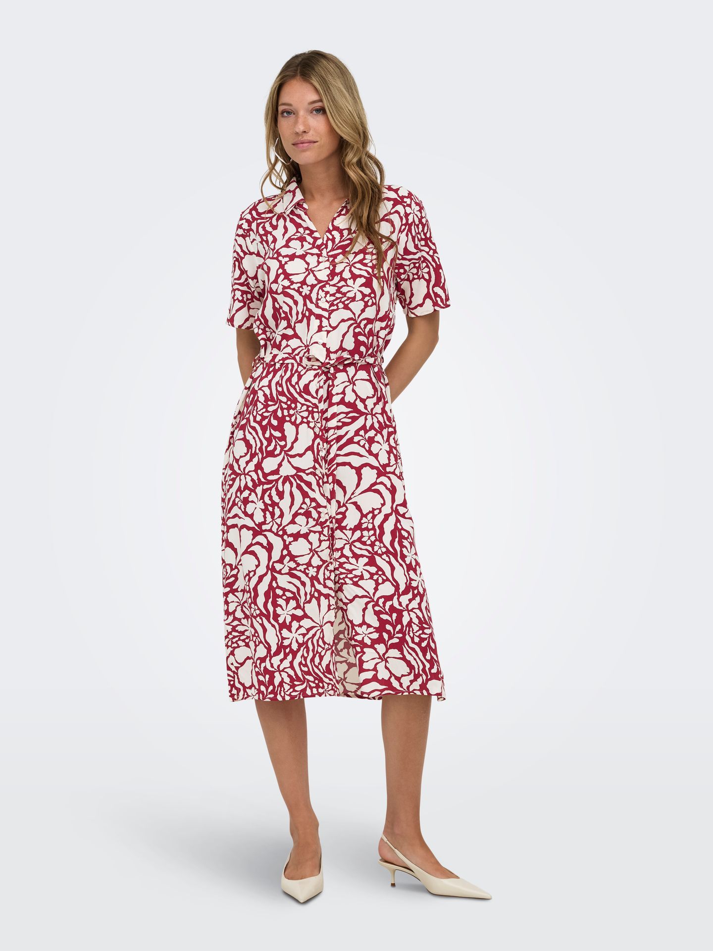 Only ONLYASMIN S/S SHIRT DRESS WVN NOOS Merlot/NARRI PRINT 2900164204024