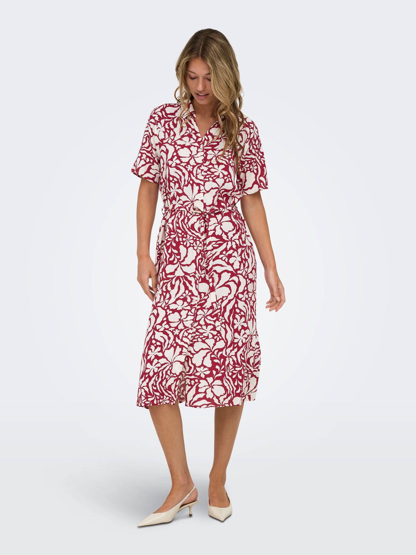 Only ONLYASMIN S/S SHIRT DRESS WVN NOOS Merlot/NARRI PRINT 2900164204024