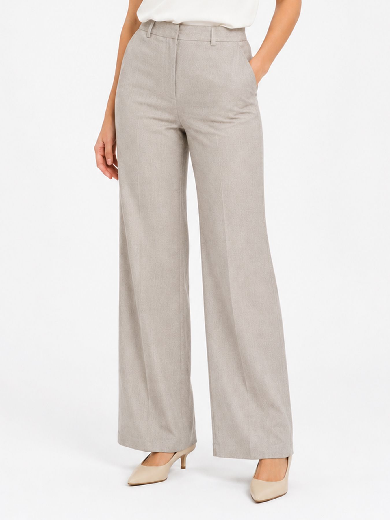 Elvira Trouser Zenzi creme melange 00117237-CRME