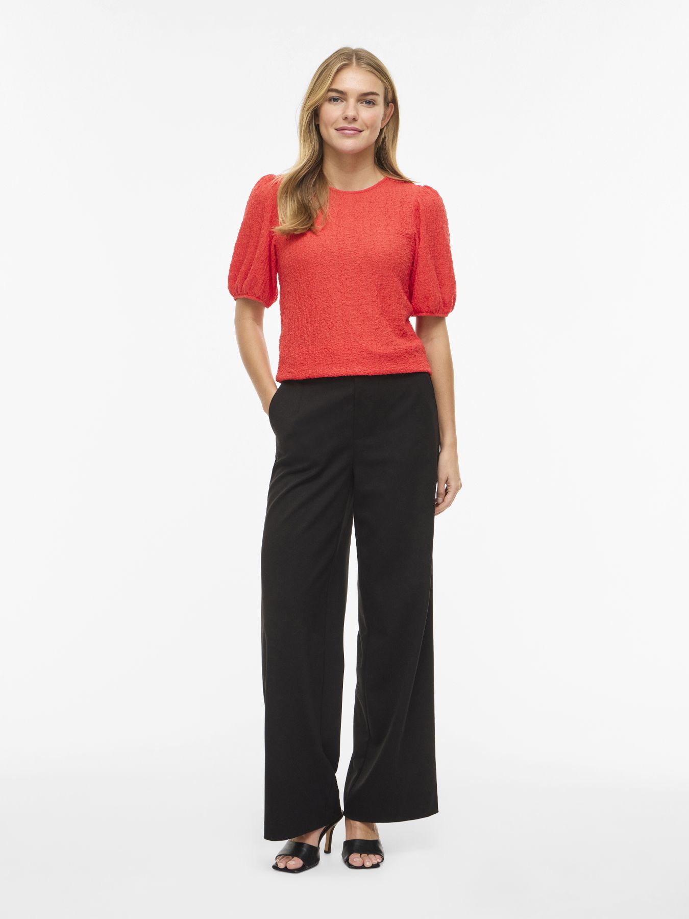 Vila VIFALL O-NECK 2/4 TOP - NOOS Hibiscus 2900164203058