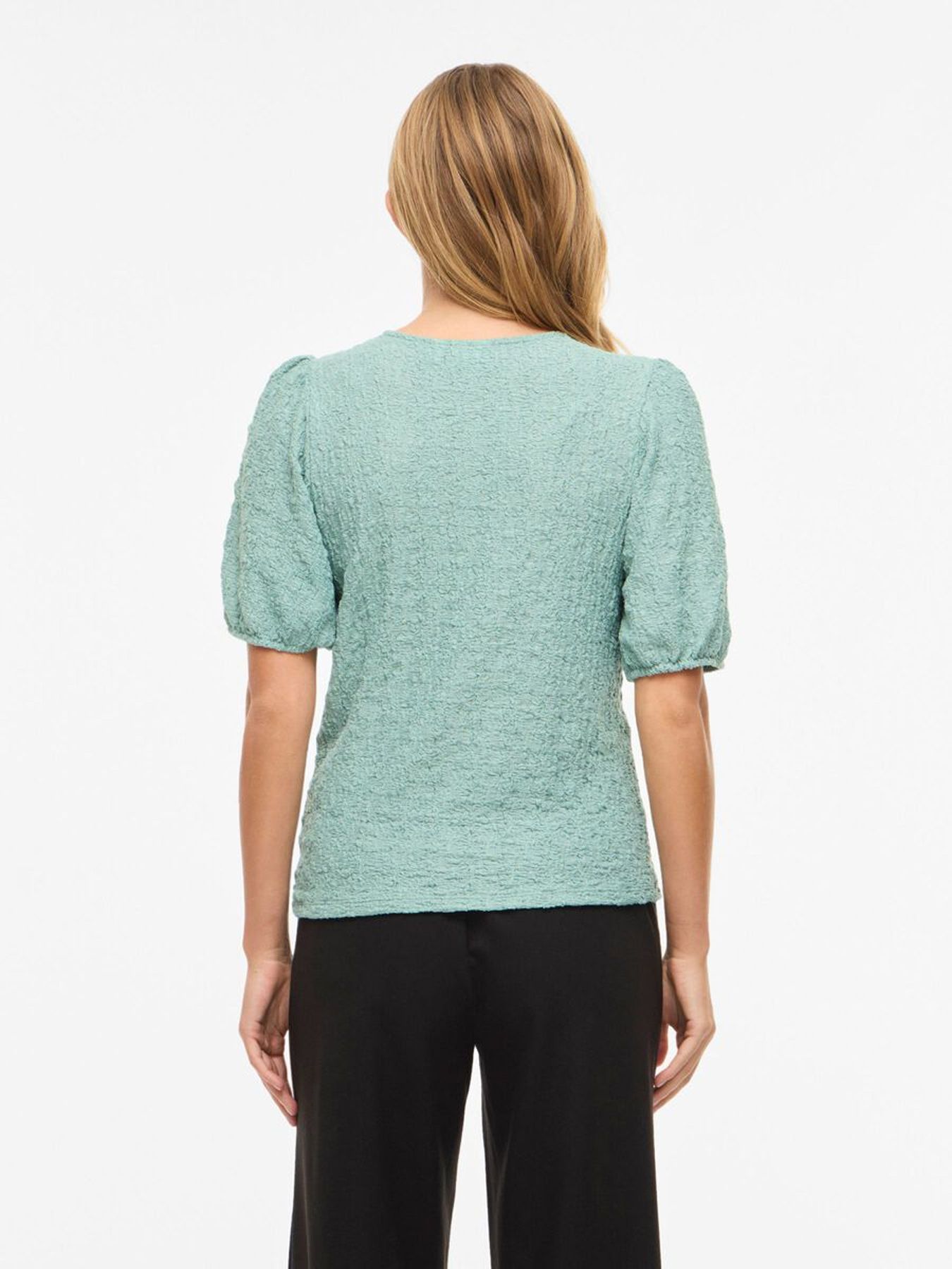 Vila VIFALL O-NECK 2/4 TOP - NOOS Blue Surf 2900164202013