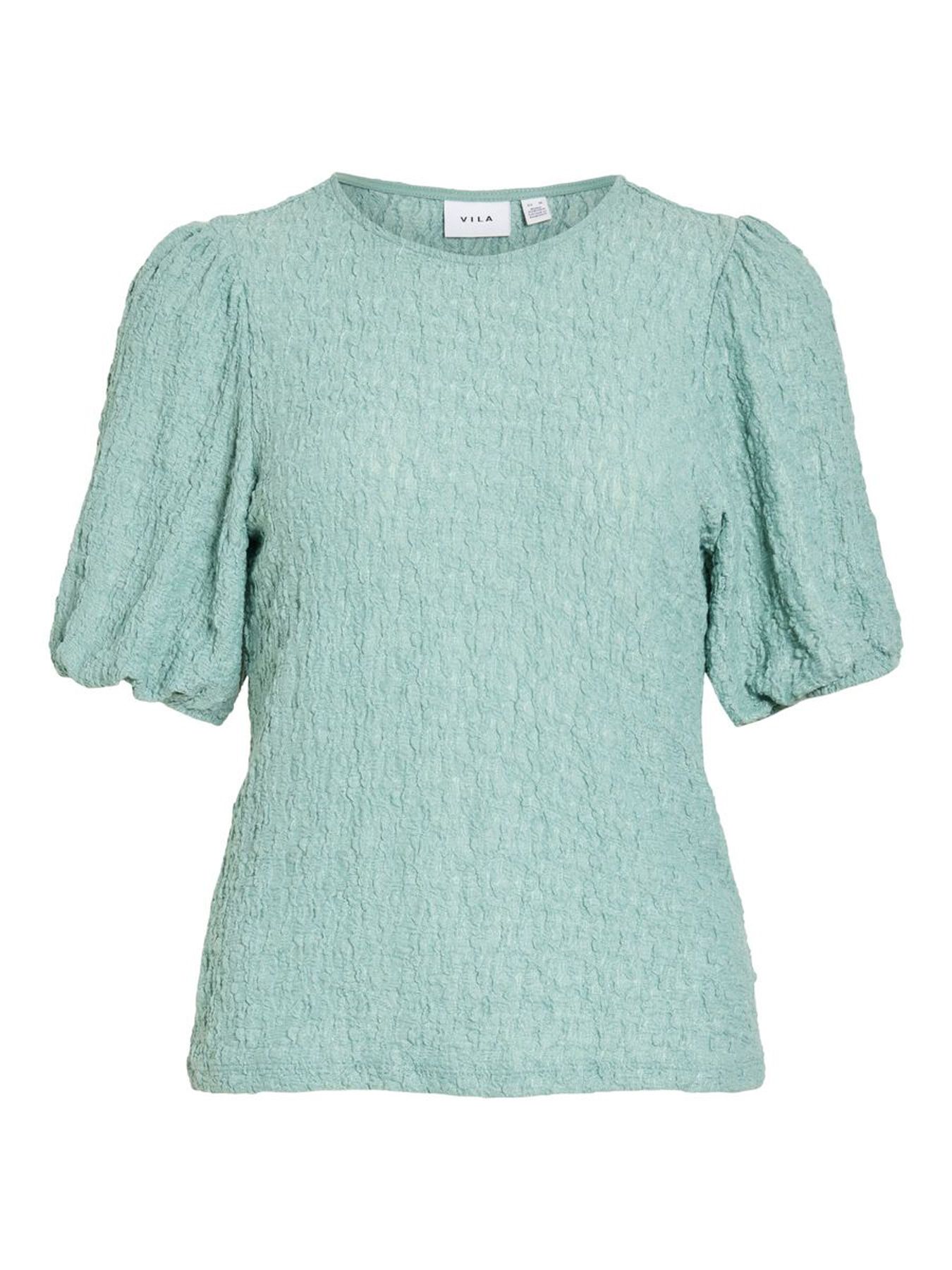Vila VIFALL O-NECK 2/4 TOP - NOOS Blue Surf 2900164202013