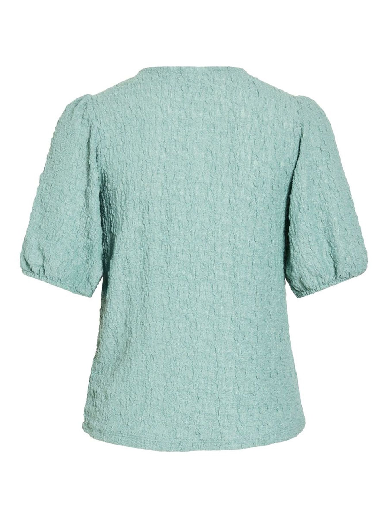 Vila VIFALL O-NECK 2/4 TOP - NOOS Blue Surf 2900164202013