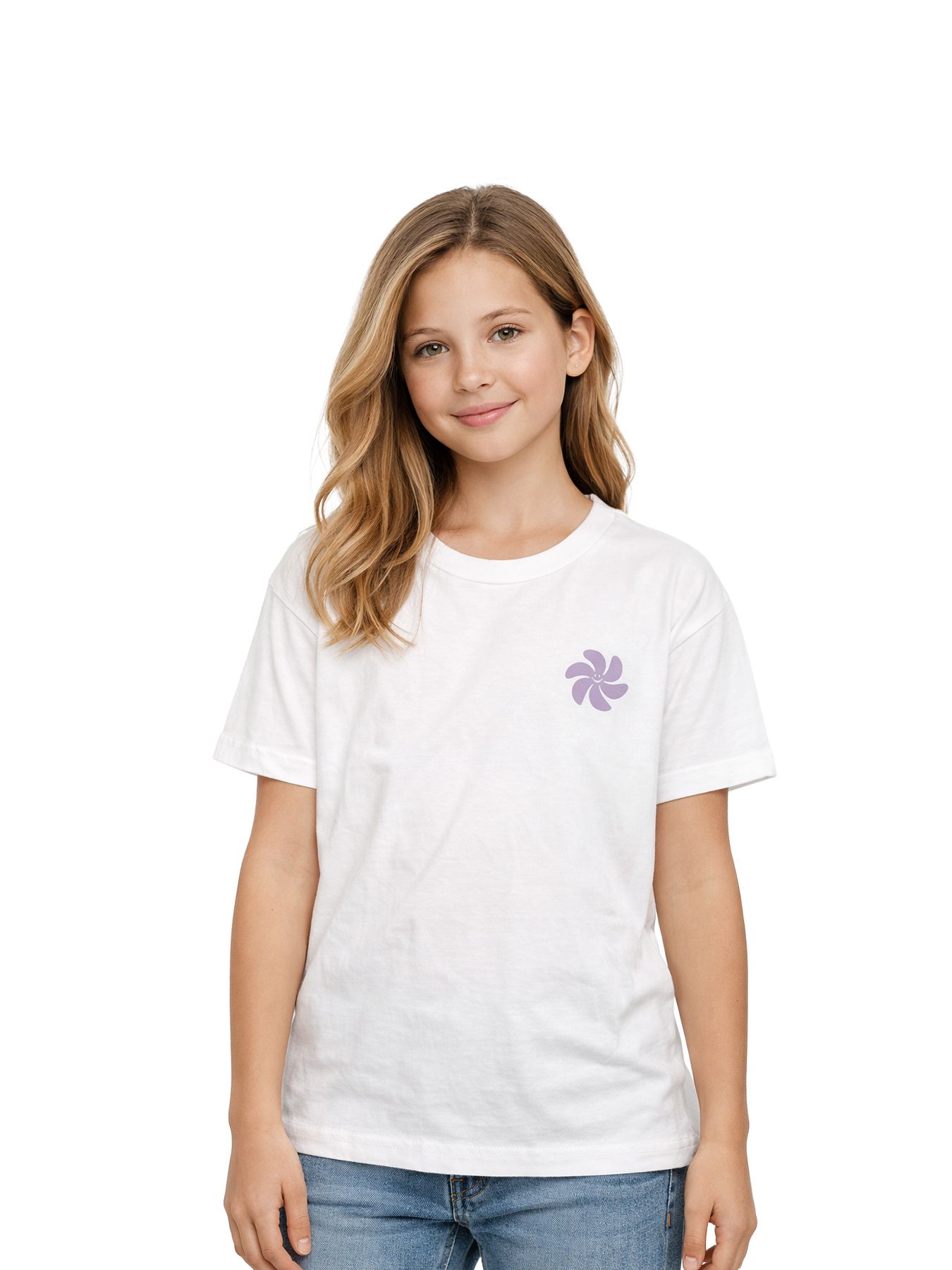 Only KOGSUN-VERAS FLOWER S/S TOP OT JRS Bright White/Black Text/Orchid Bloo 00117240-EKA26011400003353