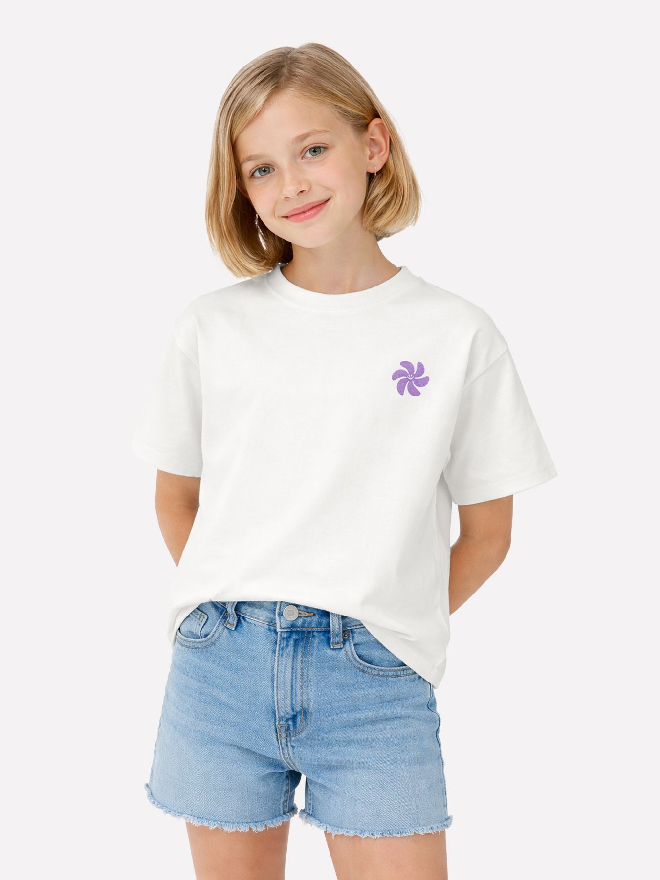 Only KOGSUN-VERAS FLOWER S/S TOP OT JRS Bright White/Black Text/Orchid Bloo 00117240-EKA26011400003353